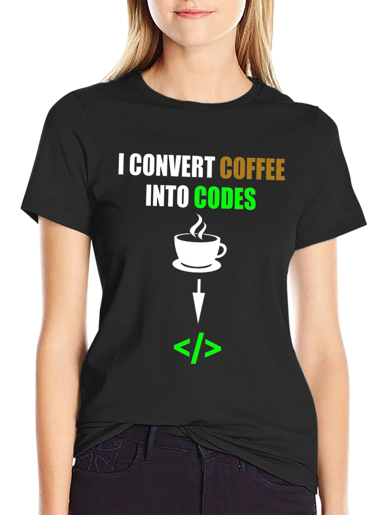 Rebbecca Coffee to Code Converter T-Shirt - Programmer Gift