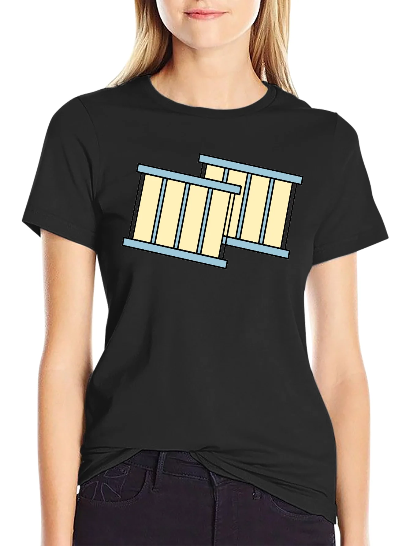 Rebbecca Jail Cell Bars Graphic T-Shirt - Black