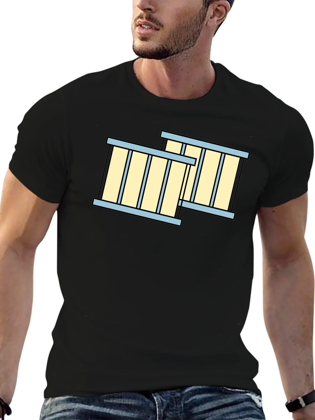 Rebbecca Jail Cell Bars Graphic T-Shirt - Black