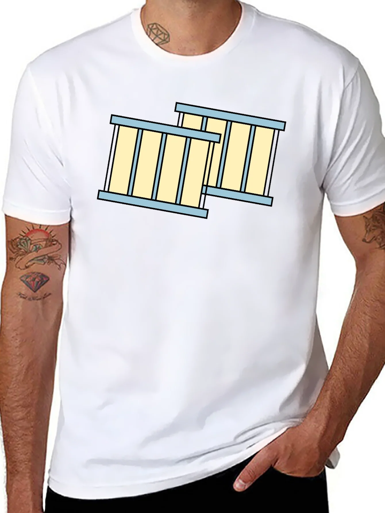 Rebbecca Jail Cell Bars Graphic T-Shirt - Black