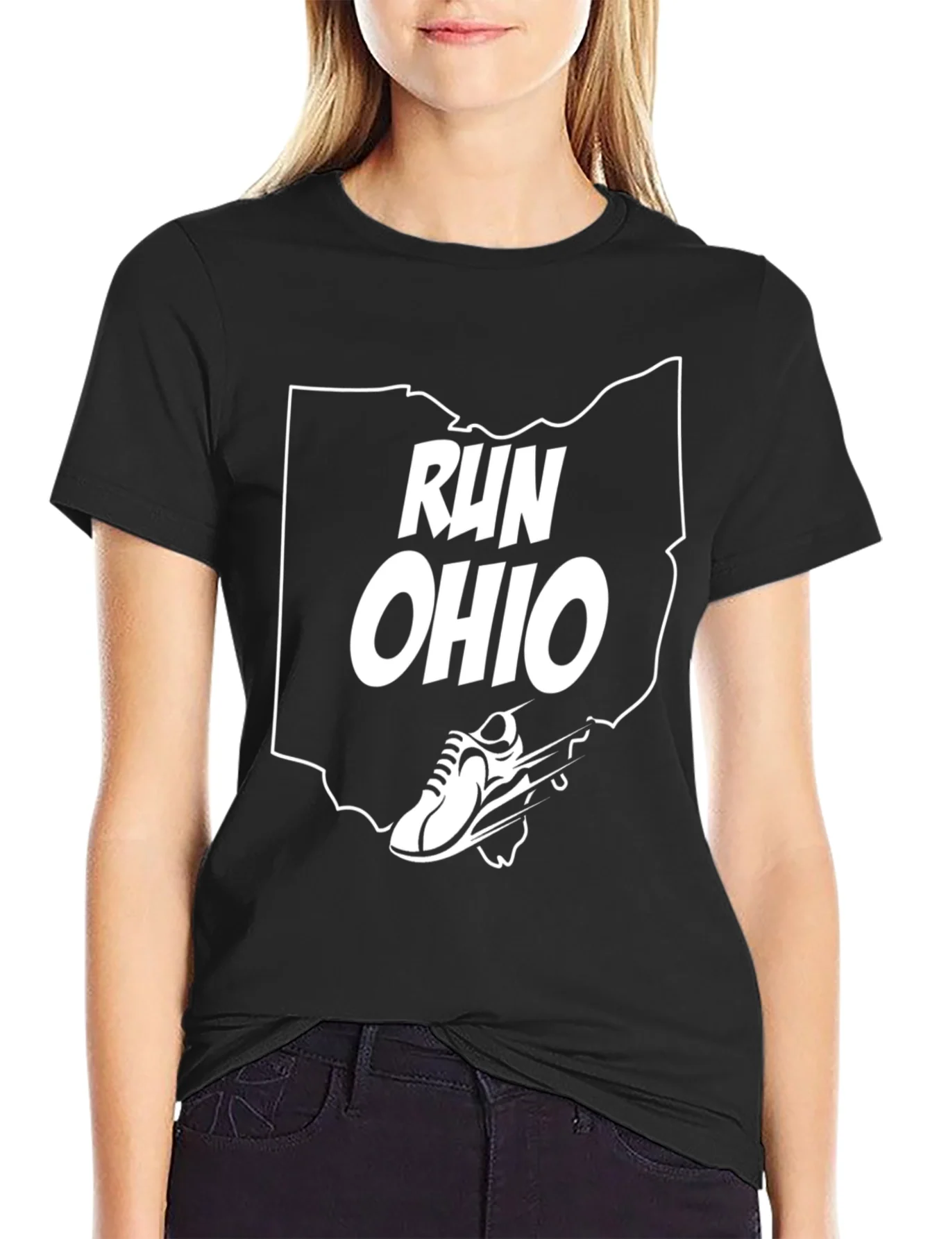 Rebbecca Run Ohio State Outline T-Shirt