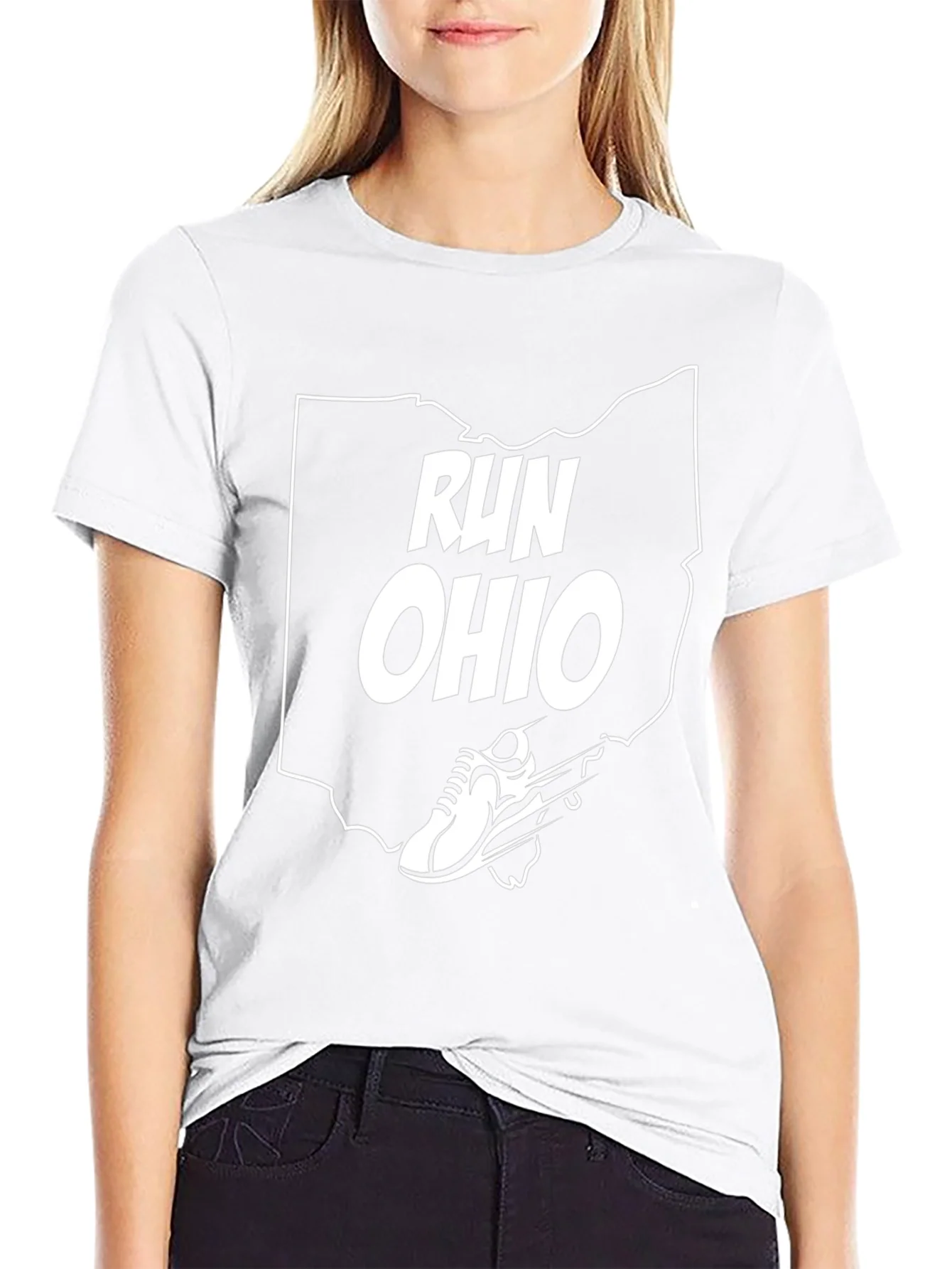 Rebbecca Run Ohio State Outline T-Shirt