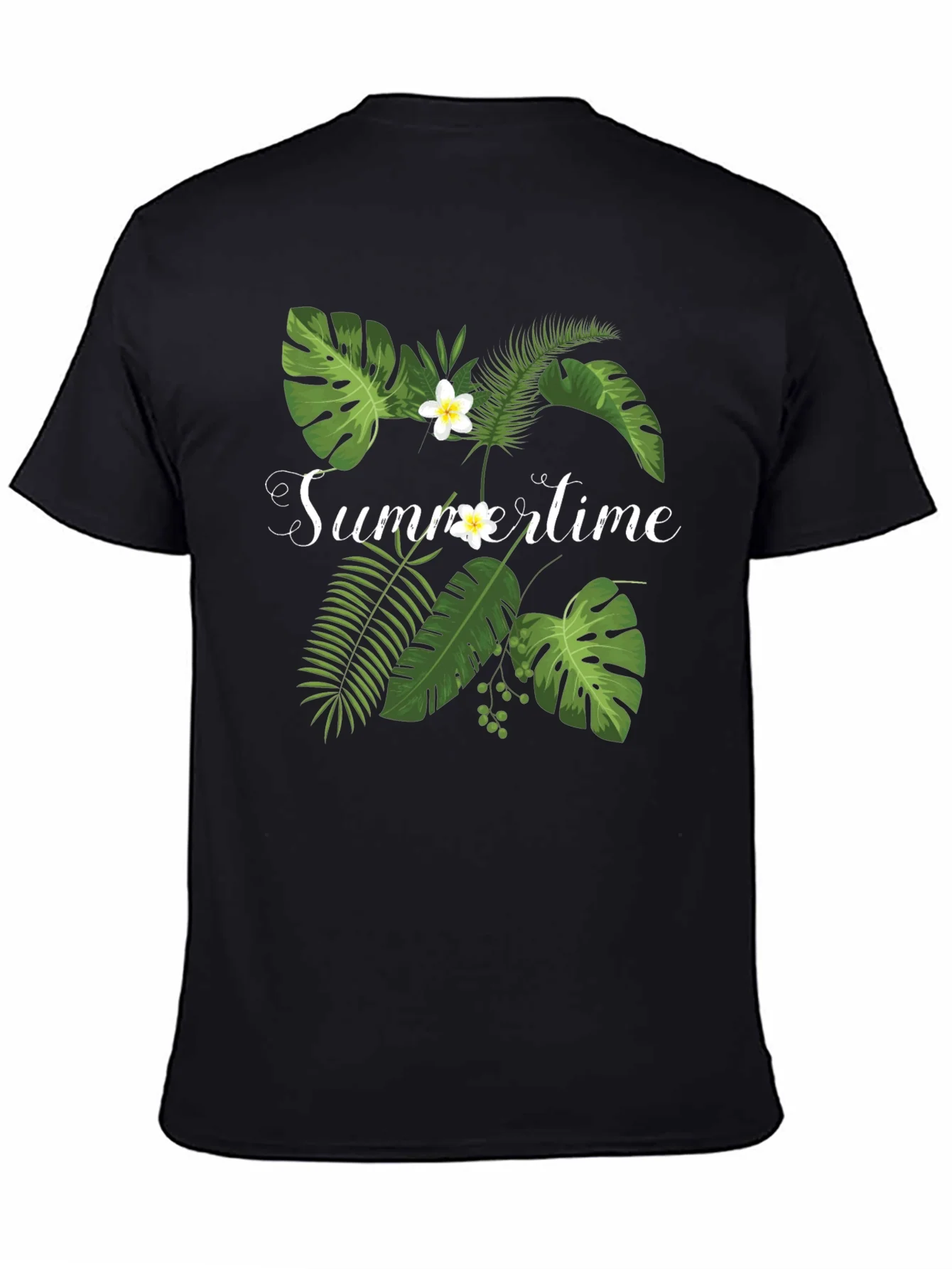 Rebbecca Tropical Summertime Graphic Black Tee