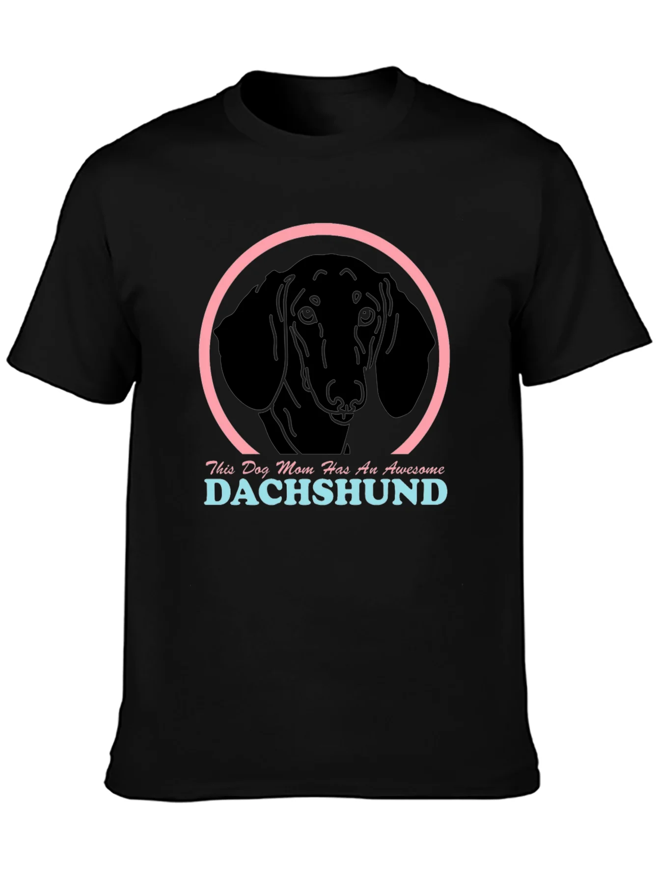 Rebbecca Dachshund Mom Graphic Tee - Black Cotton Shirt