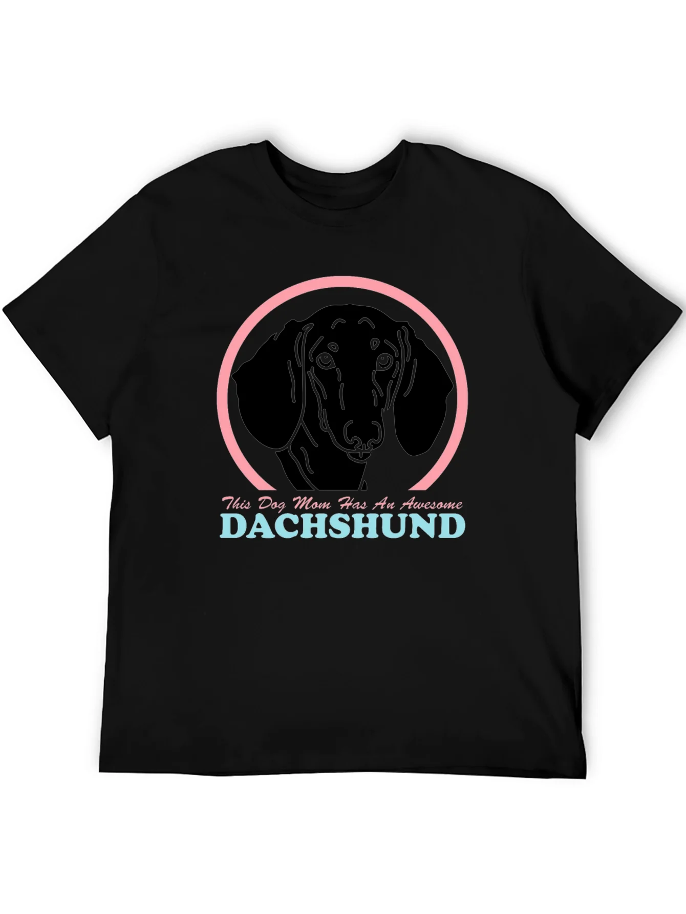 Rebbecca Dachshund Mom Graphic Tee - Black Cotton Shirt