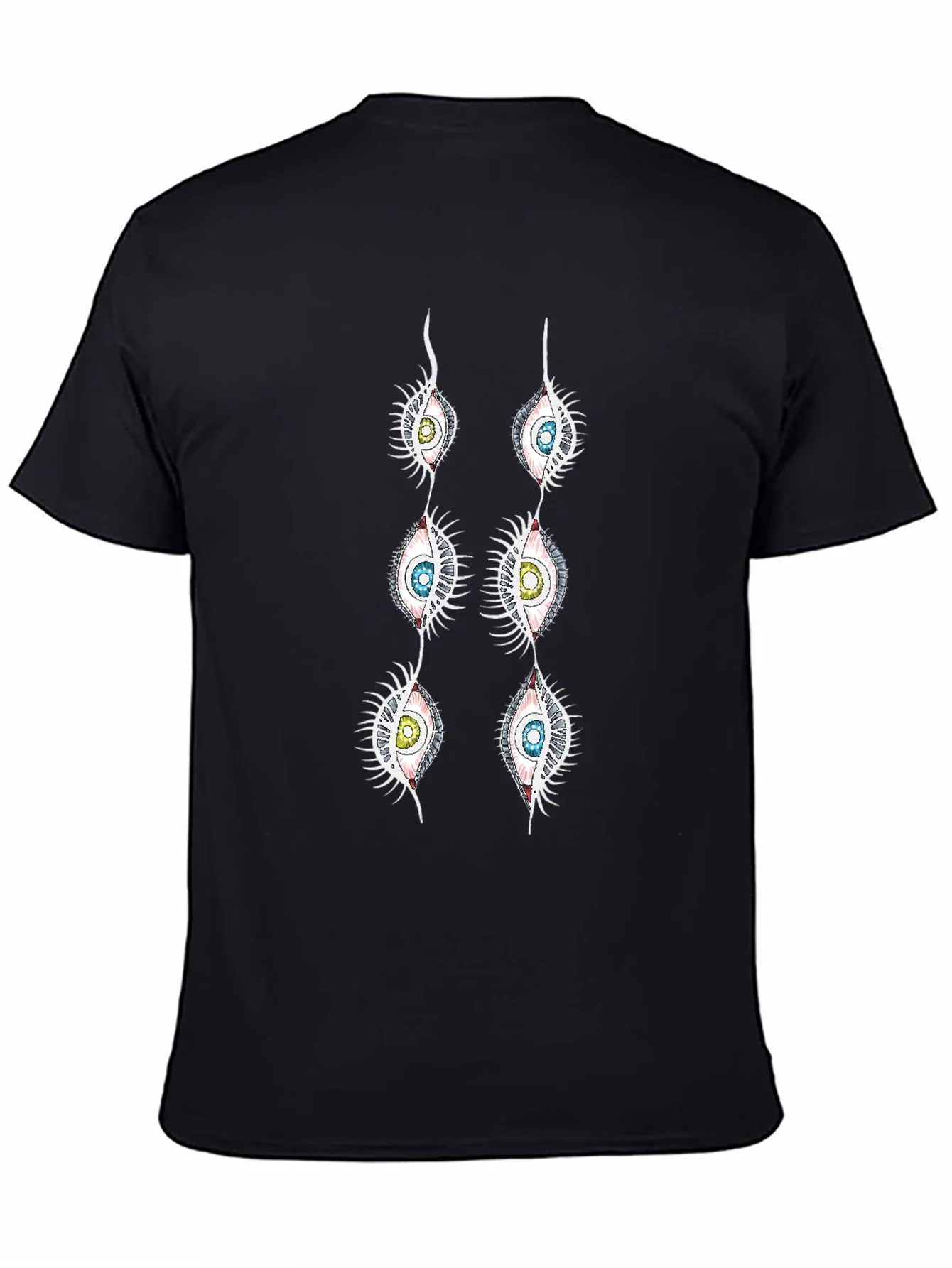 Rebbecca Eye See You: Unique Graphic Print Black T-Shirt
