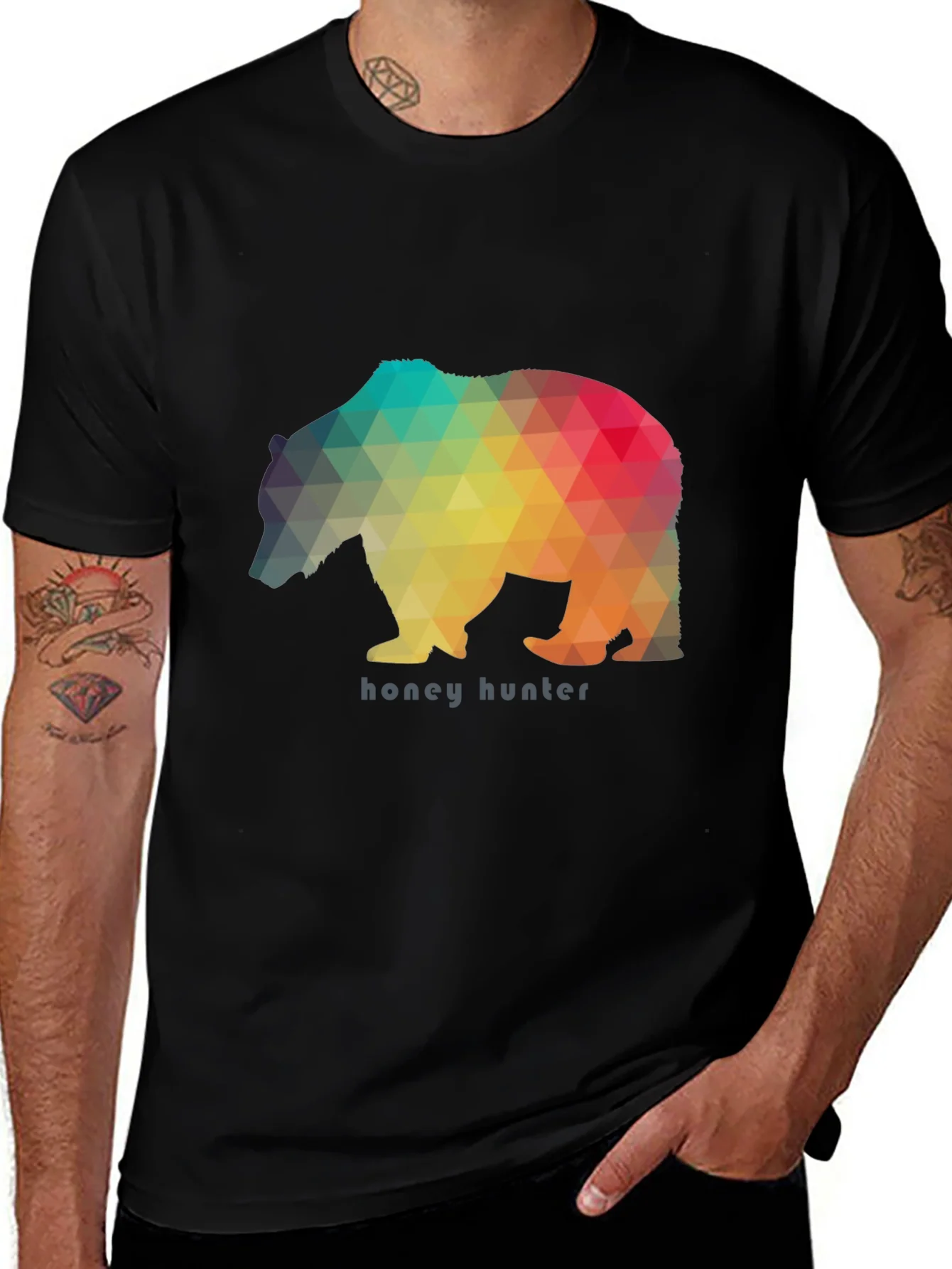 Camiseta Negra Oso Honey Hunter