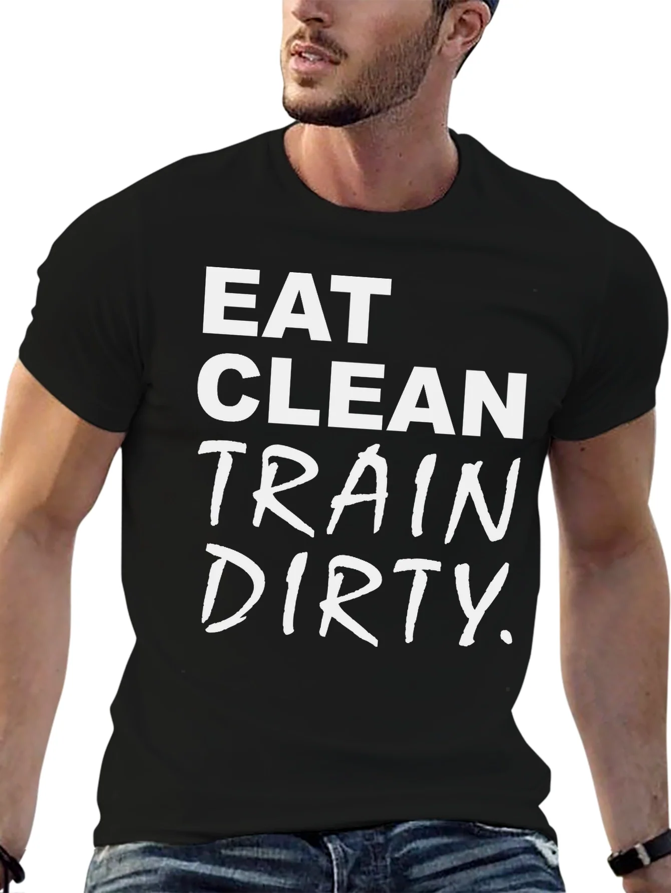 Camiseta Negra: Eat Clean Train Dirty