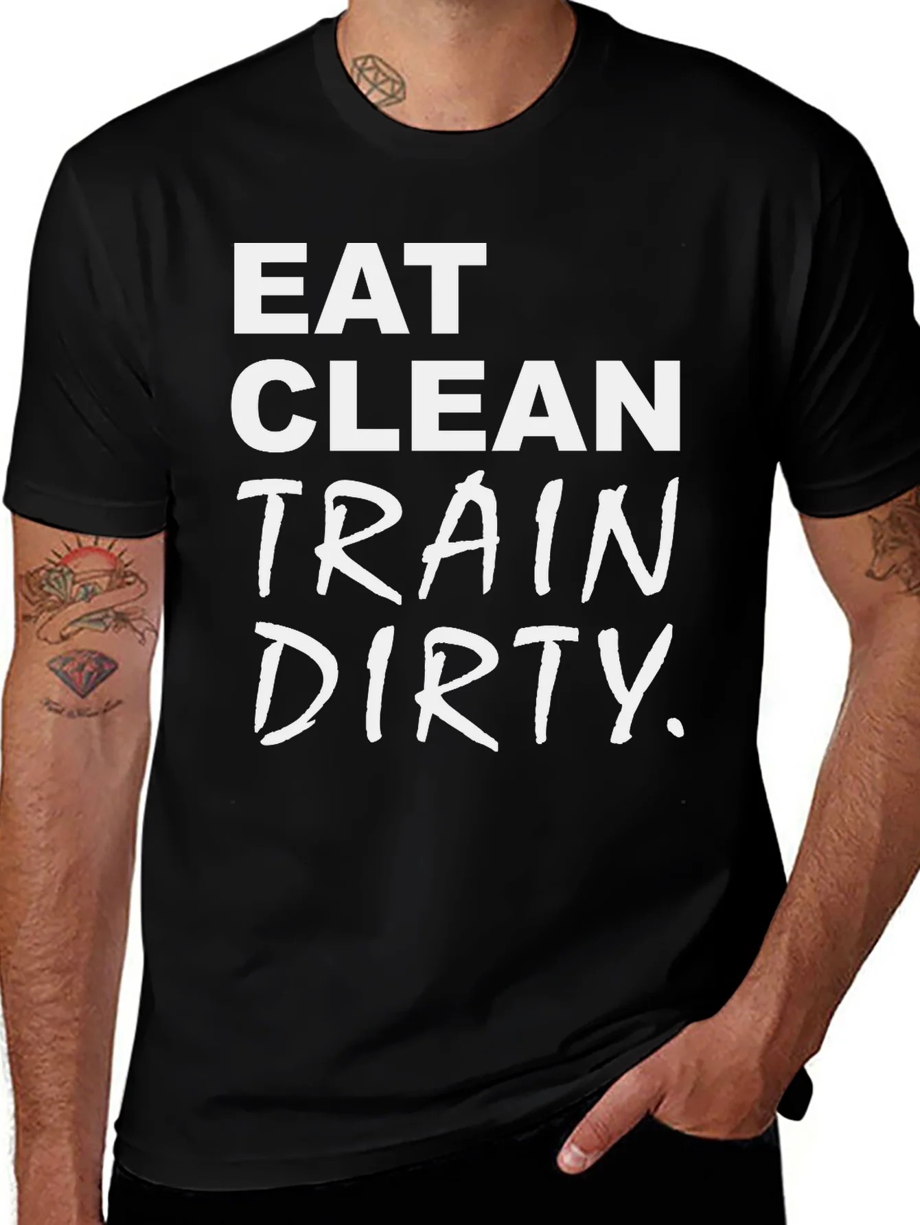 Camiseta Negra: Eat Clean Train Dirty