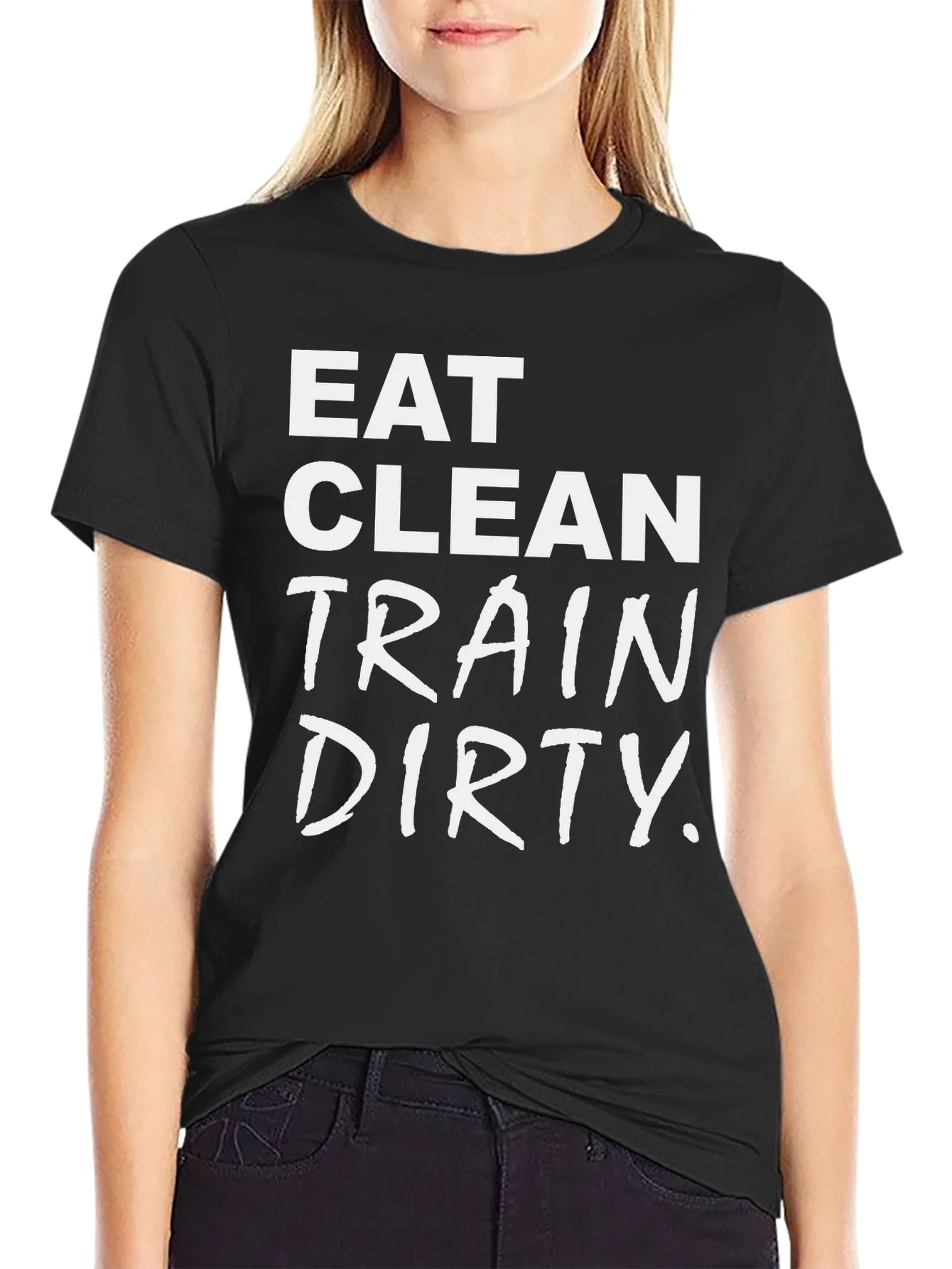 Camiseta Negra: Eat Clean Train Dirty