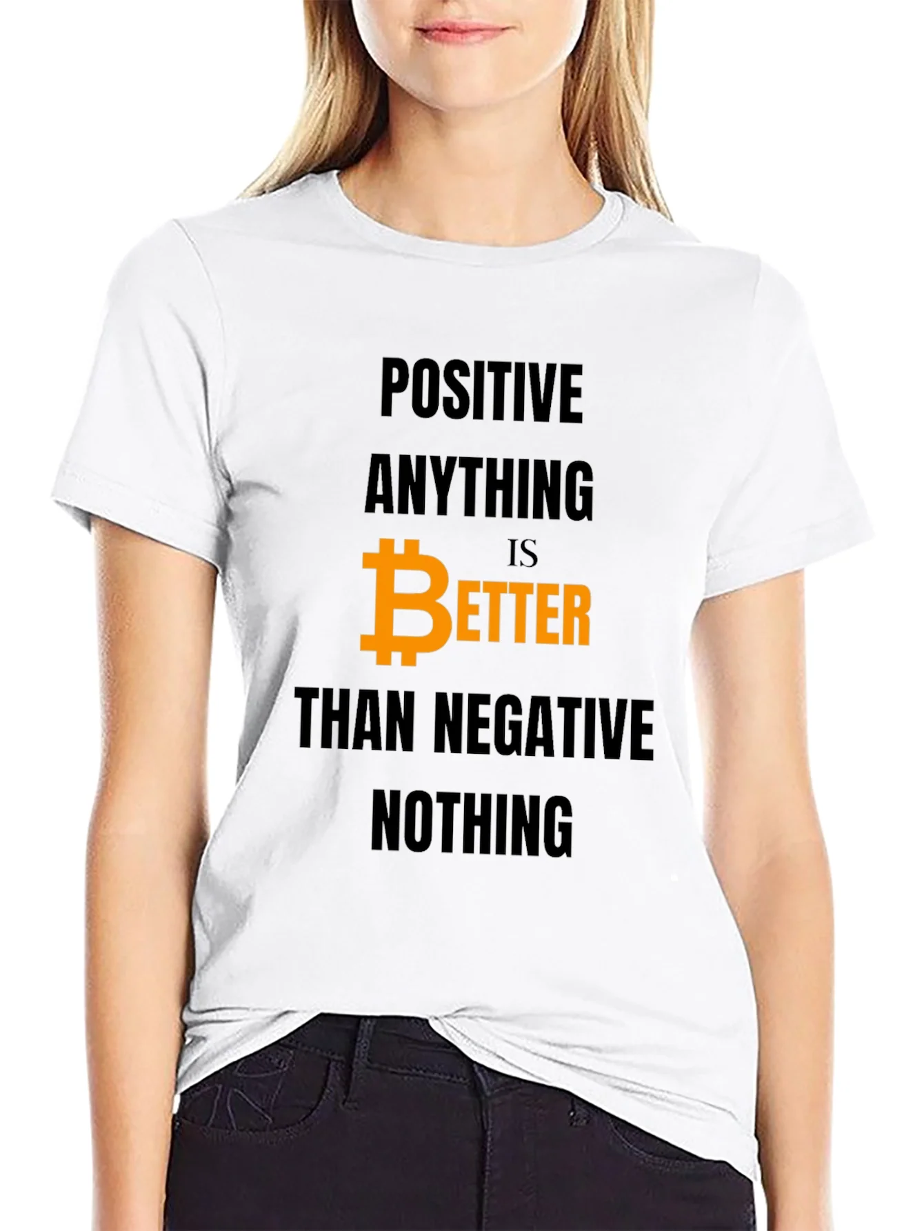 Camiseta Hombre Bitcoin: Positivo es Mejor que Negativo