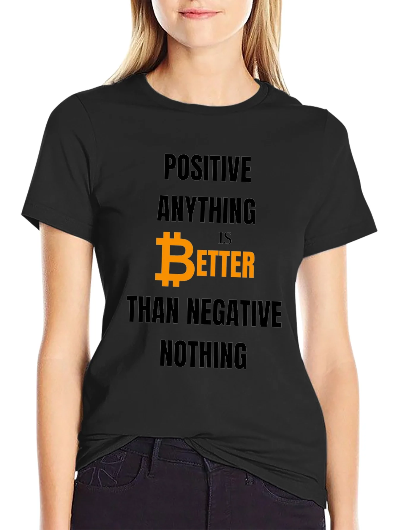 Camiseta Hombre Bitcoin: Positivo es Mejor que Negativo