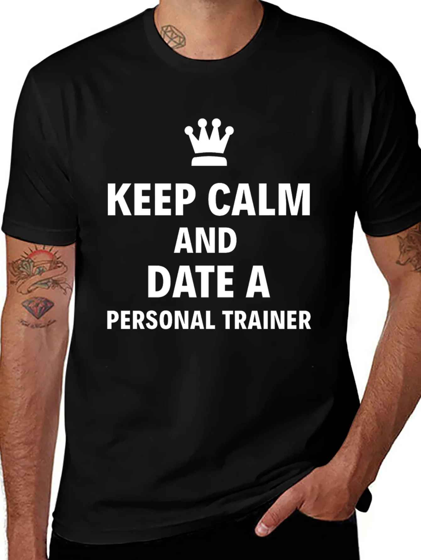Rebbecca Keep Calm Date Personal Trainer Black T-Shirt
