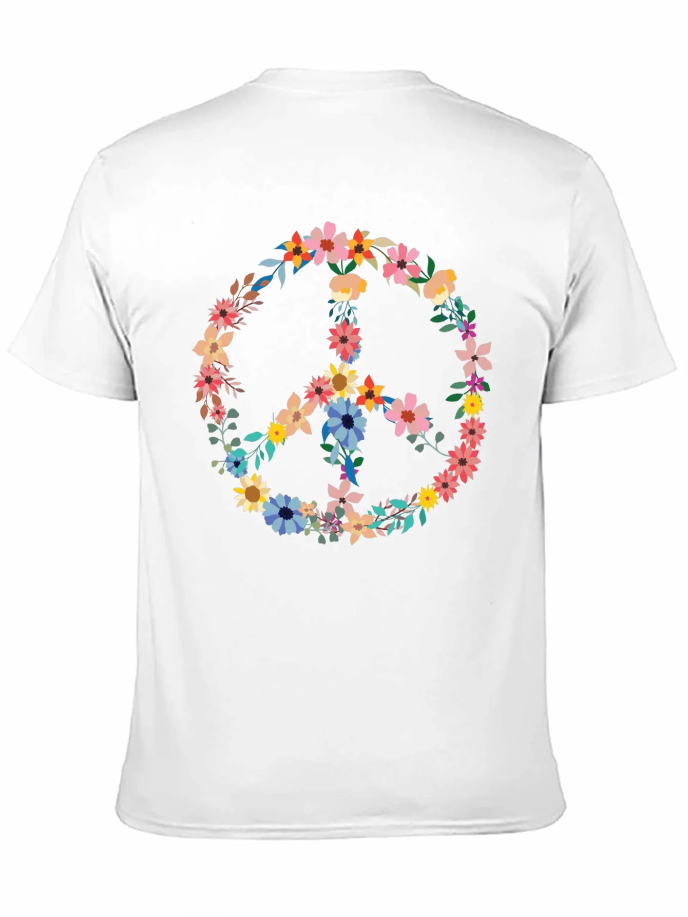 Rebbecca Floral Peace Sign Graphic Tee - Black