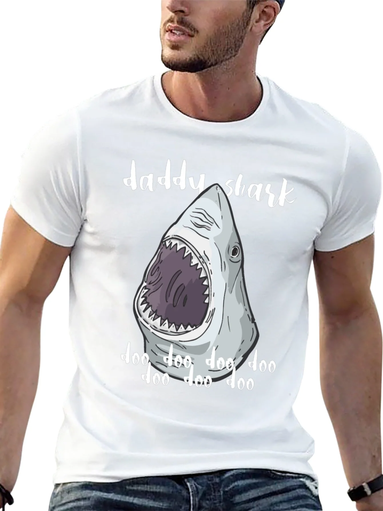 Camiseta Negra Hombre Daddy Shark