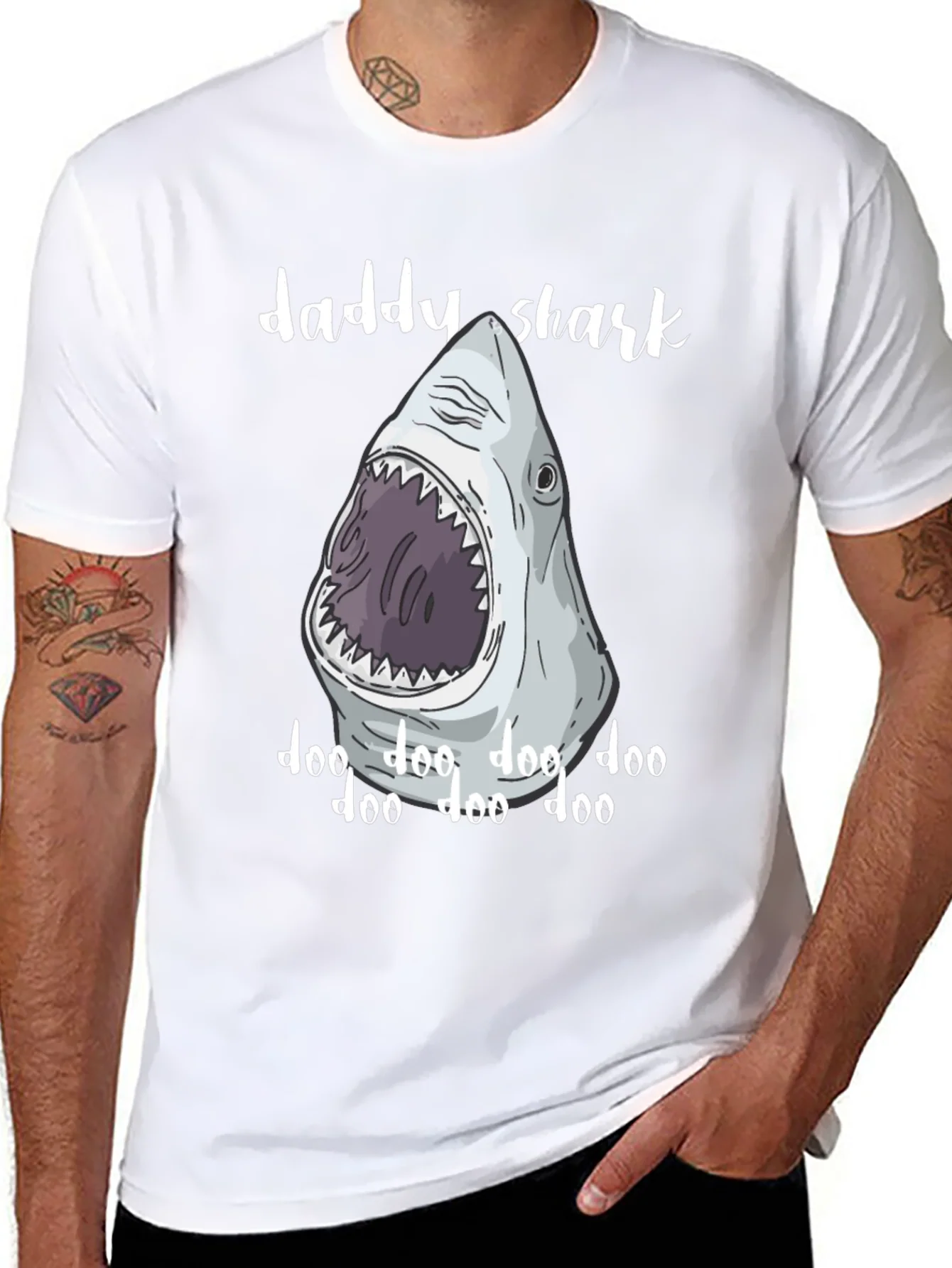 Camiseta Negra Hombre Daddy Shark