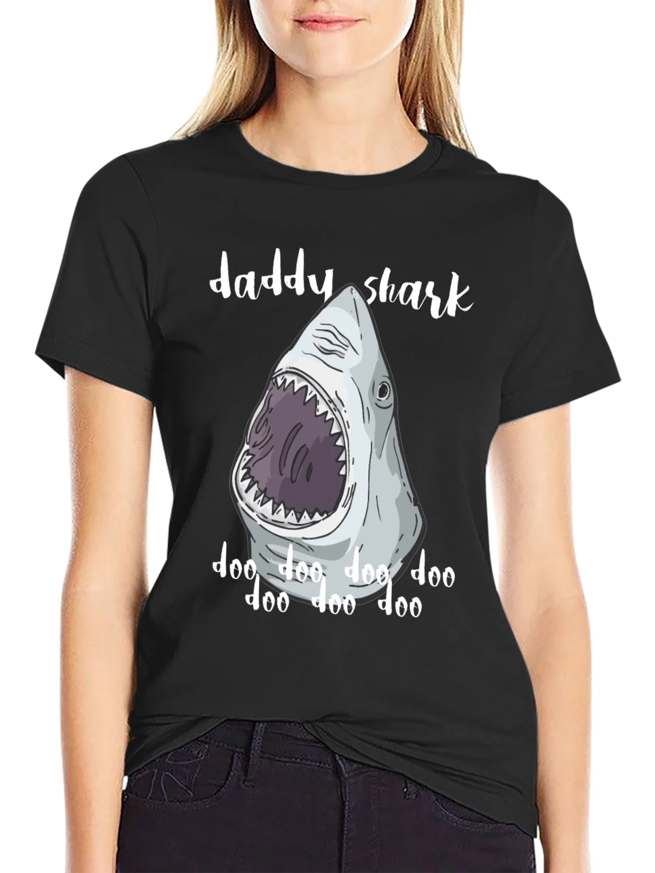 Camiseta Negra Hombre Daddy Shark