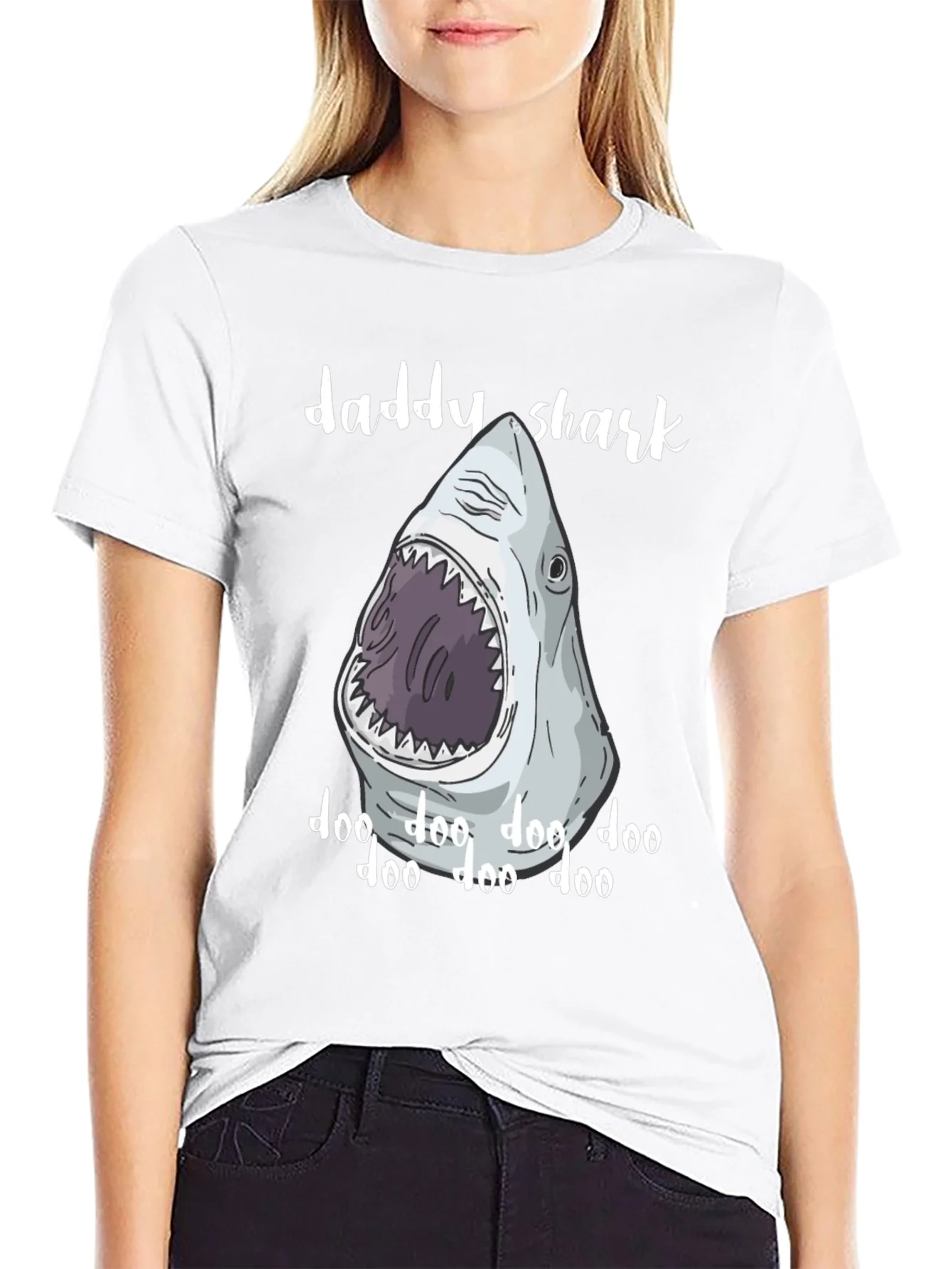 Camiseta Negra Hombre Daddy Shark