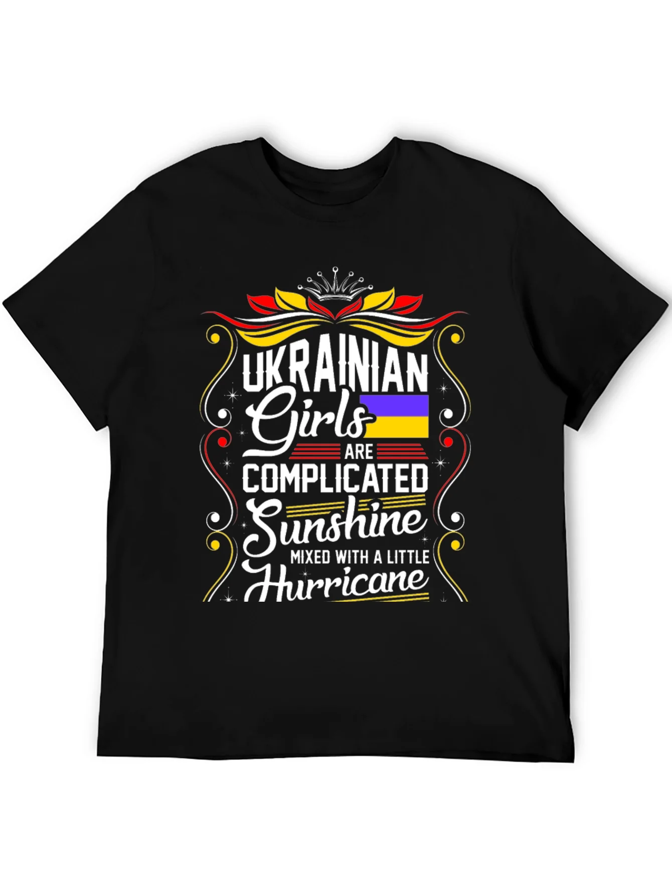 Camiseta Negra con Dise?o Ucraniano para Mujer