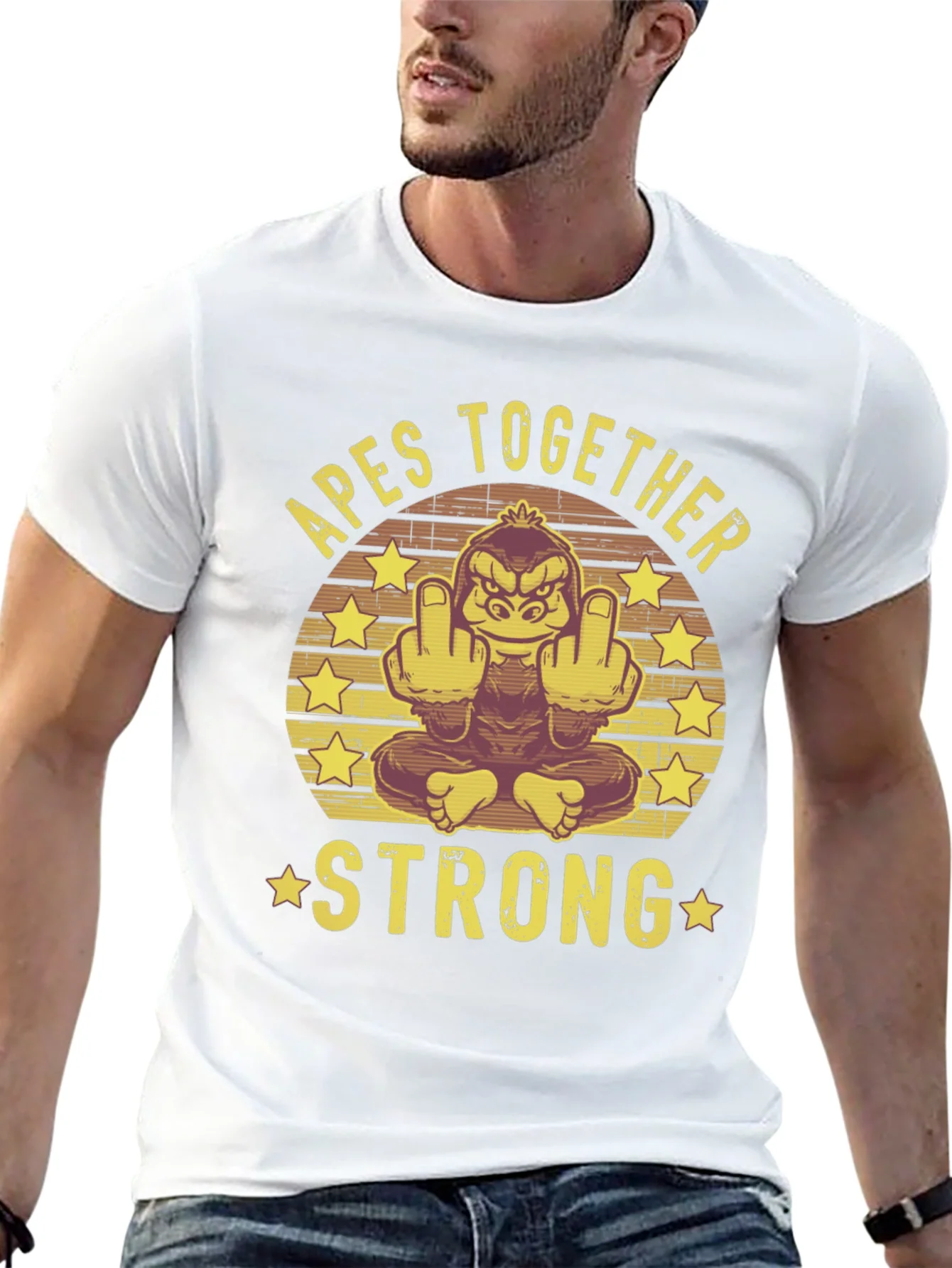 Camiseta Negra: Apes Together Strong