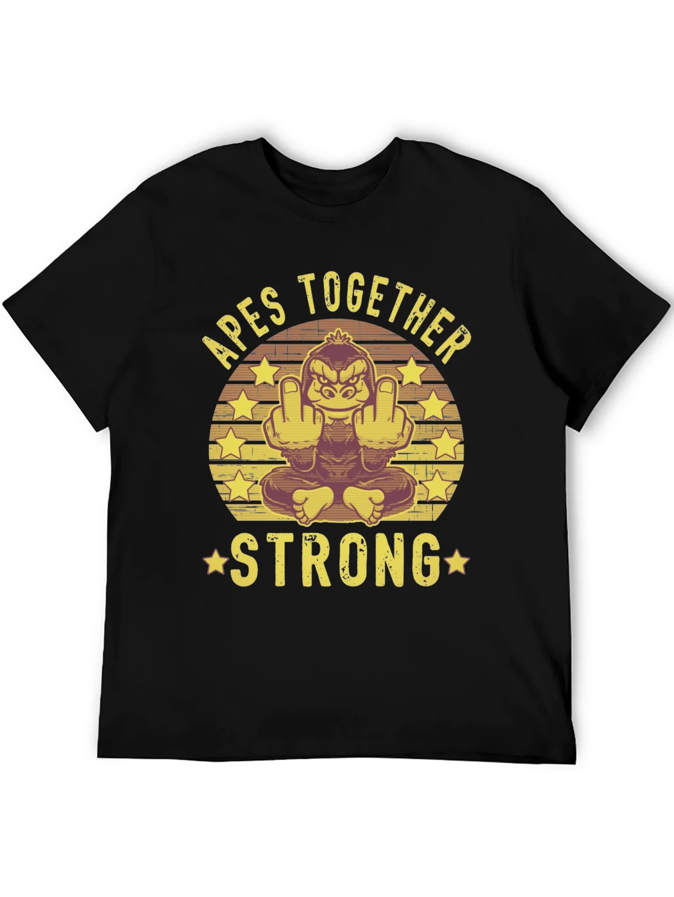 Camiseta Negra: Apes Together Strong