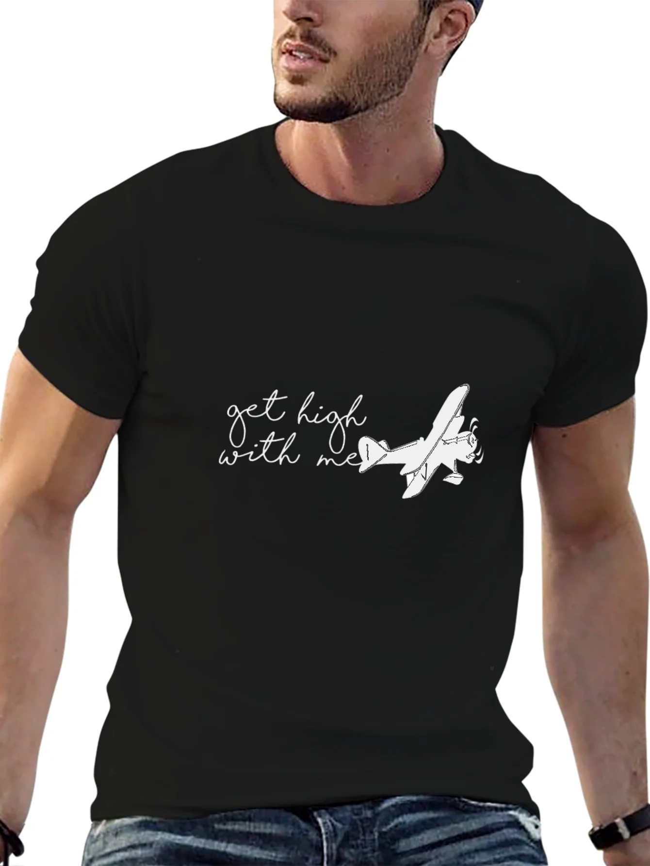 Rebbecca Get High With Me Airplane Graphic Tee