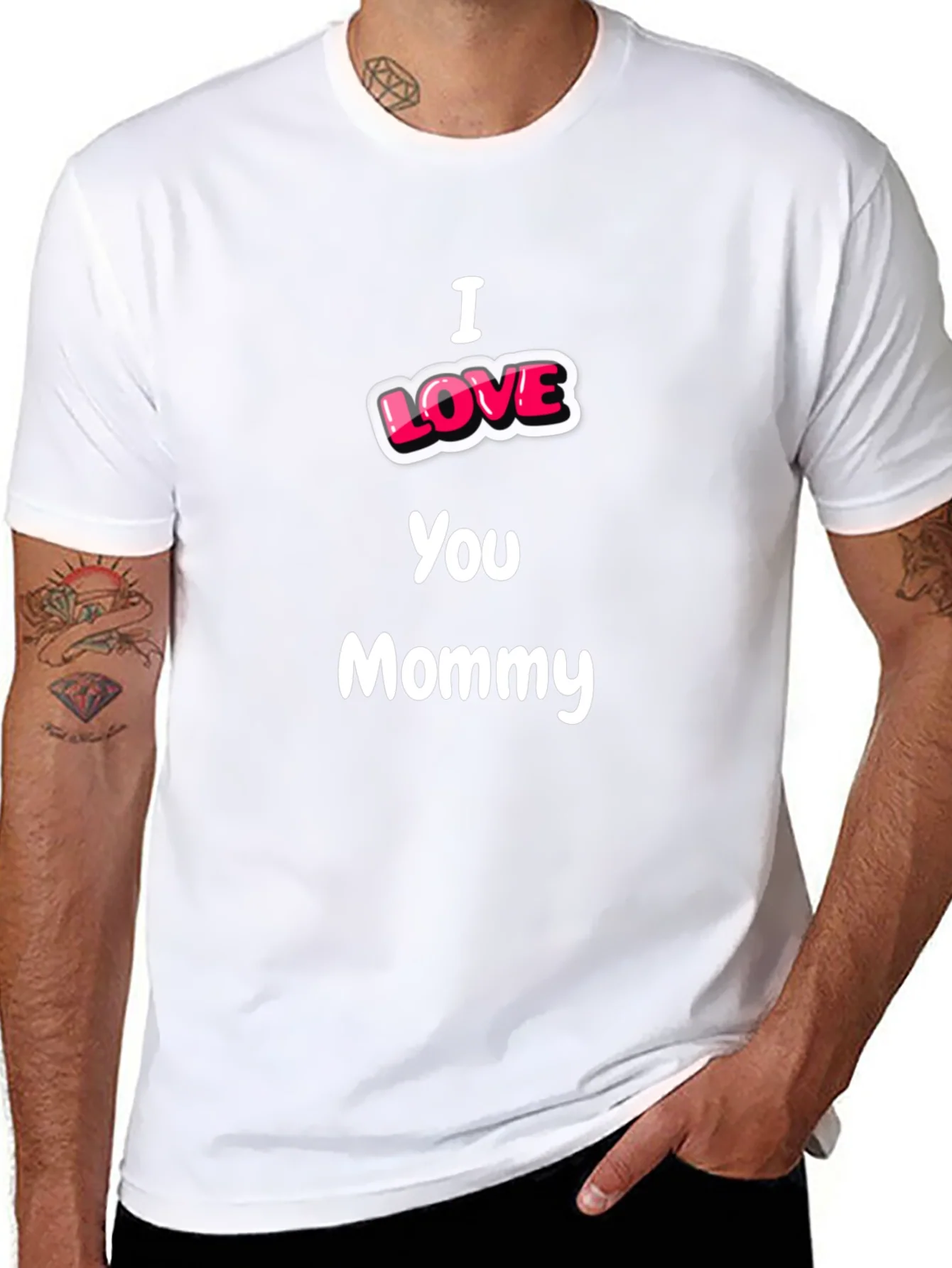 Camiseta Negra I Love You Mommy - Regalo Ideal