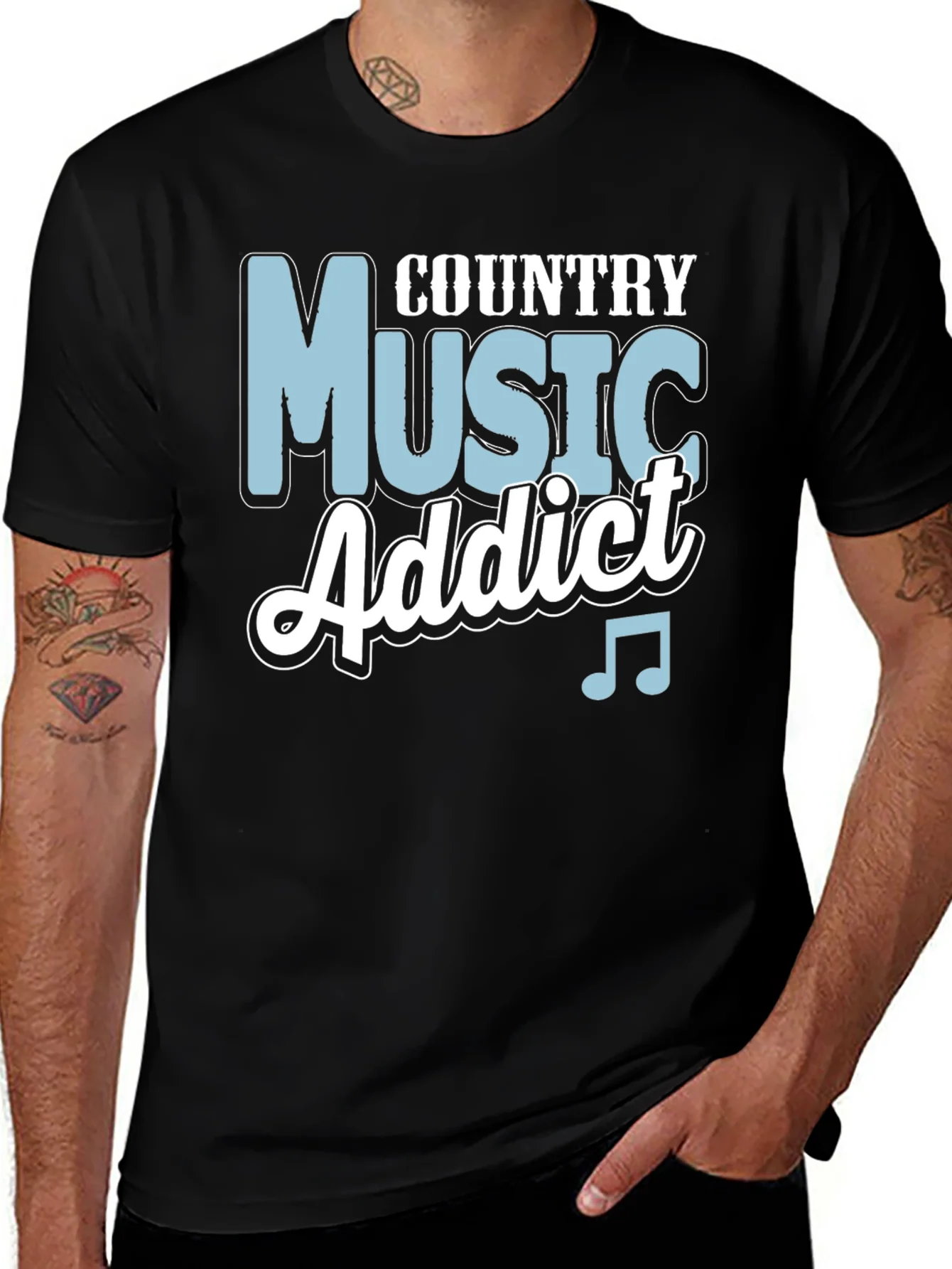 Camiseta Negra Country Music Addict