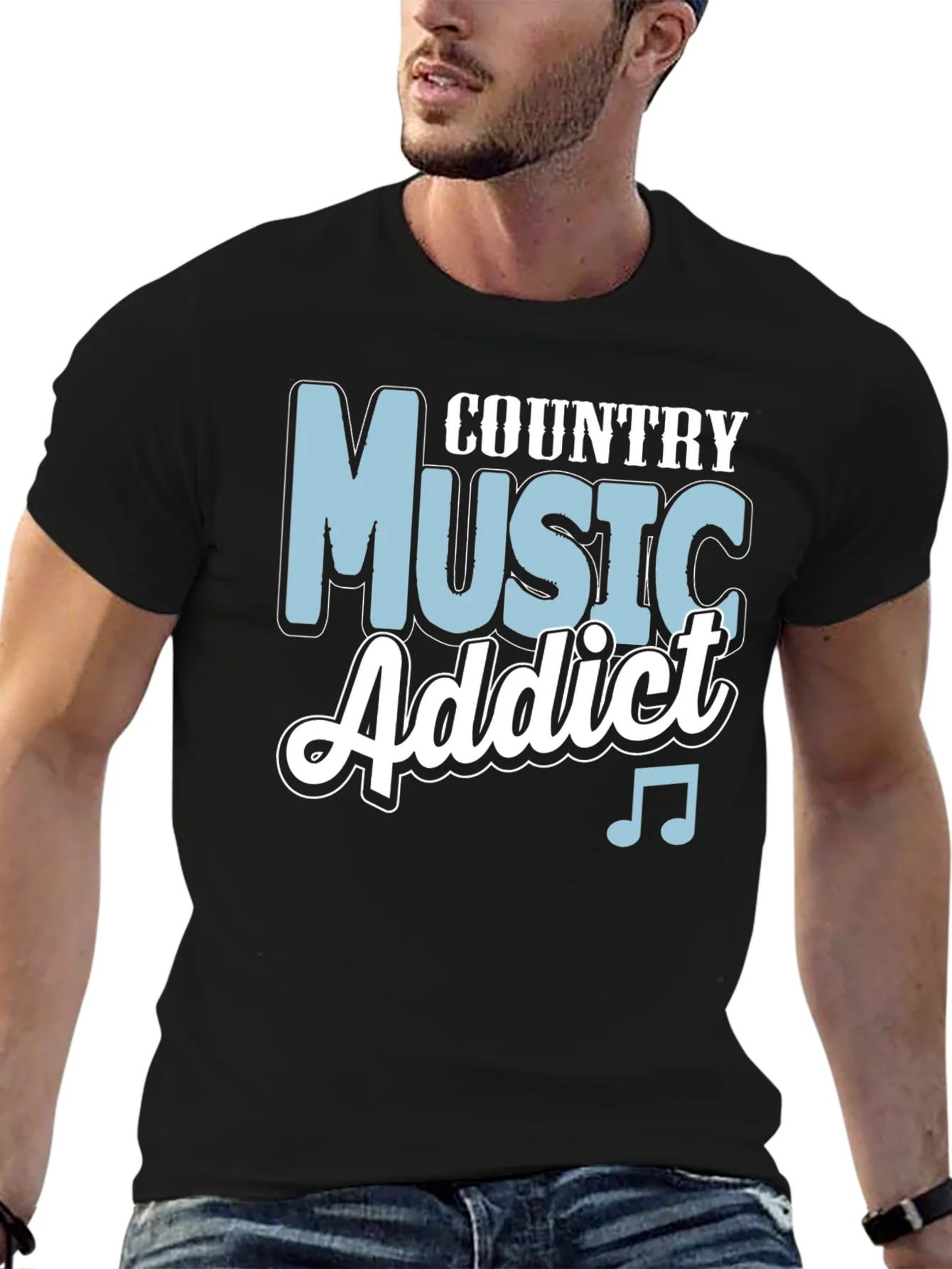 Camiseta Negra Country Music Addict