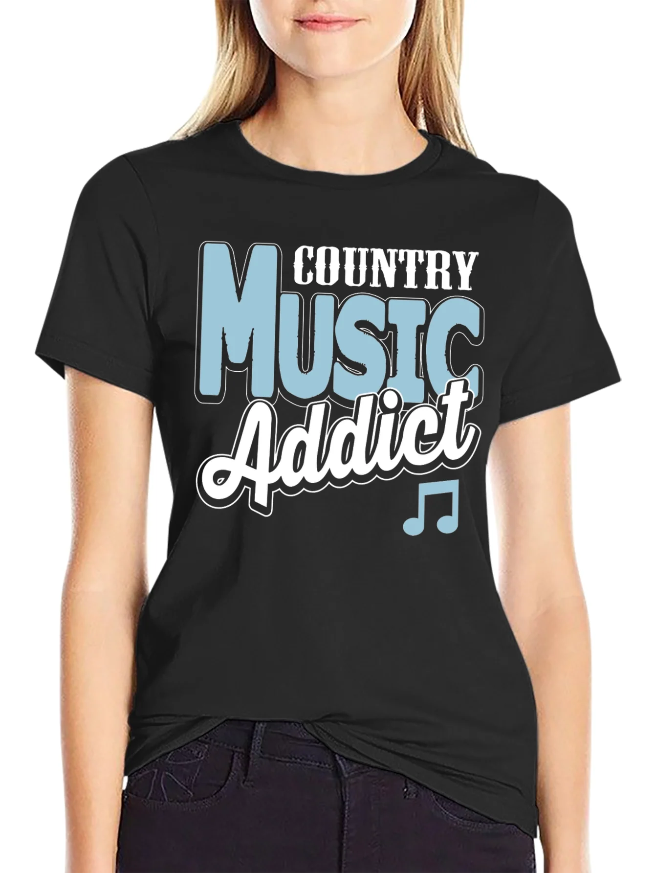 Camiseta Negra Country Music Addict