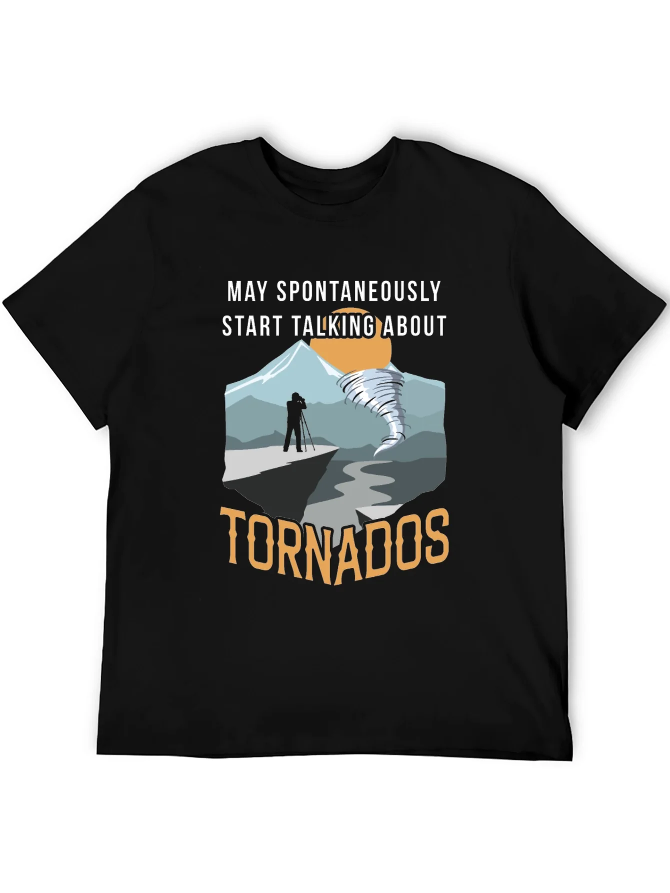 Camiseta Negra con Dise?o de Tornados para Aficionados