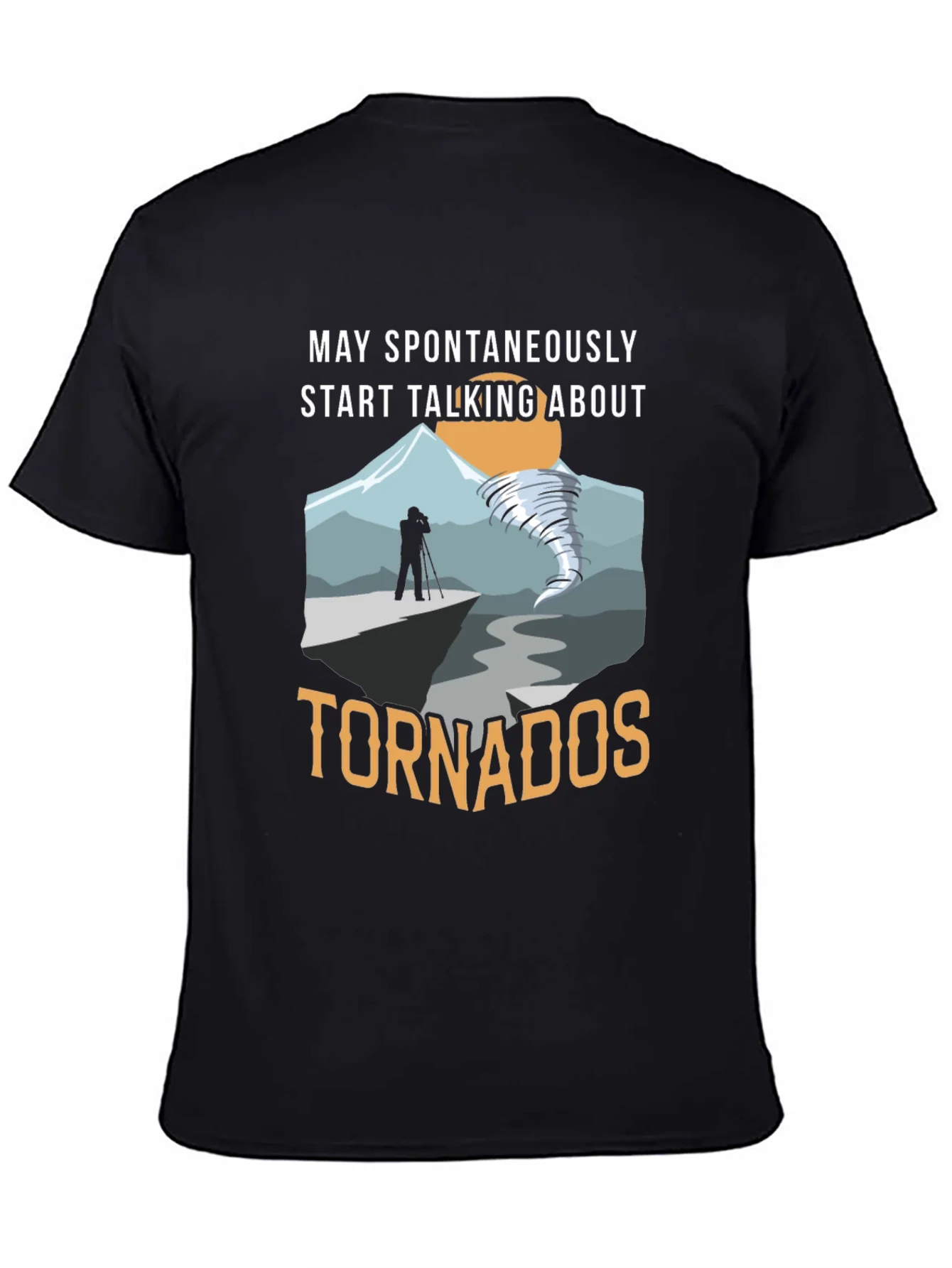 Camiseta Negra con Dise?o de Tornados para Aficionados