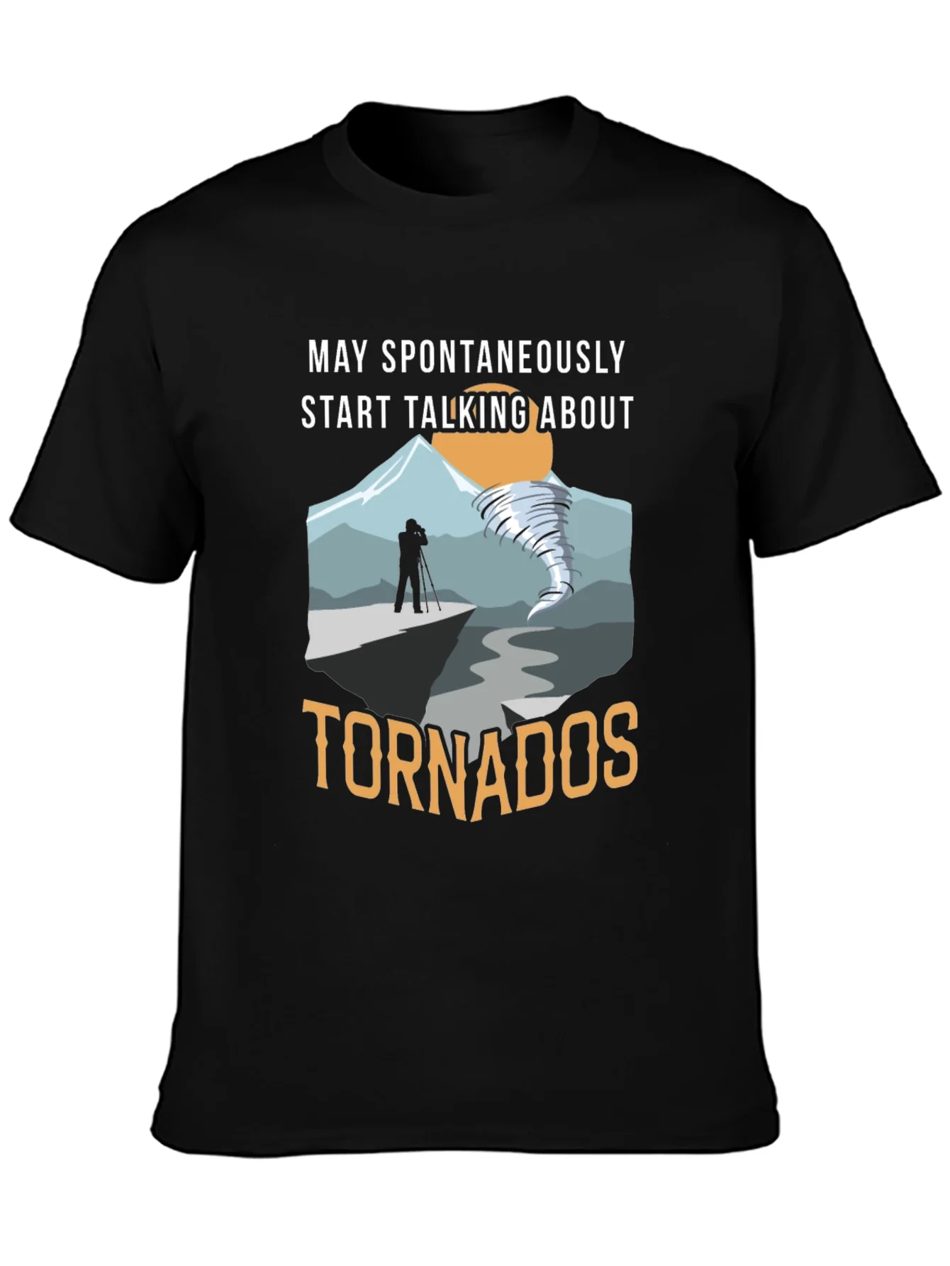 Camiseta Negra con Dise?o de Tornados para Aficionados