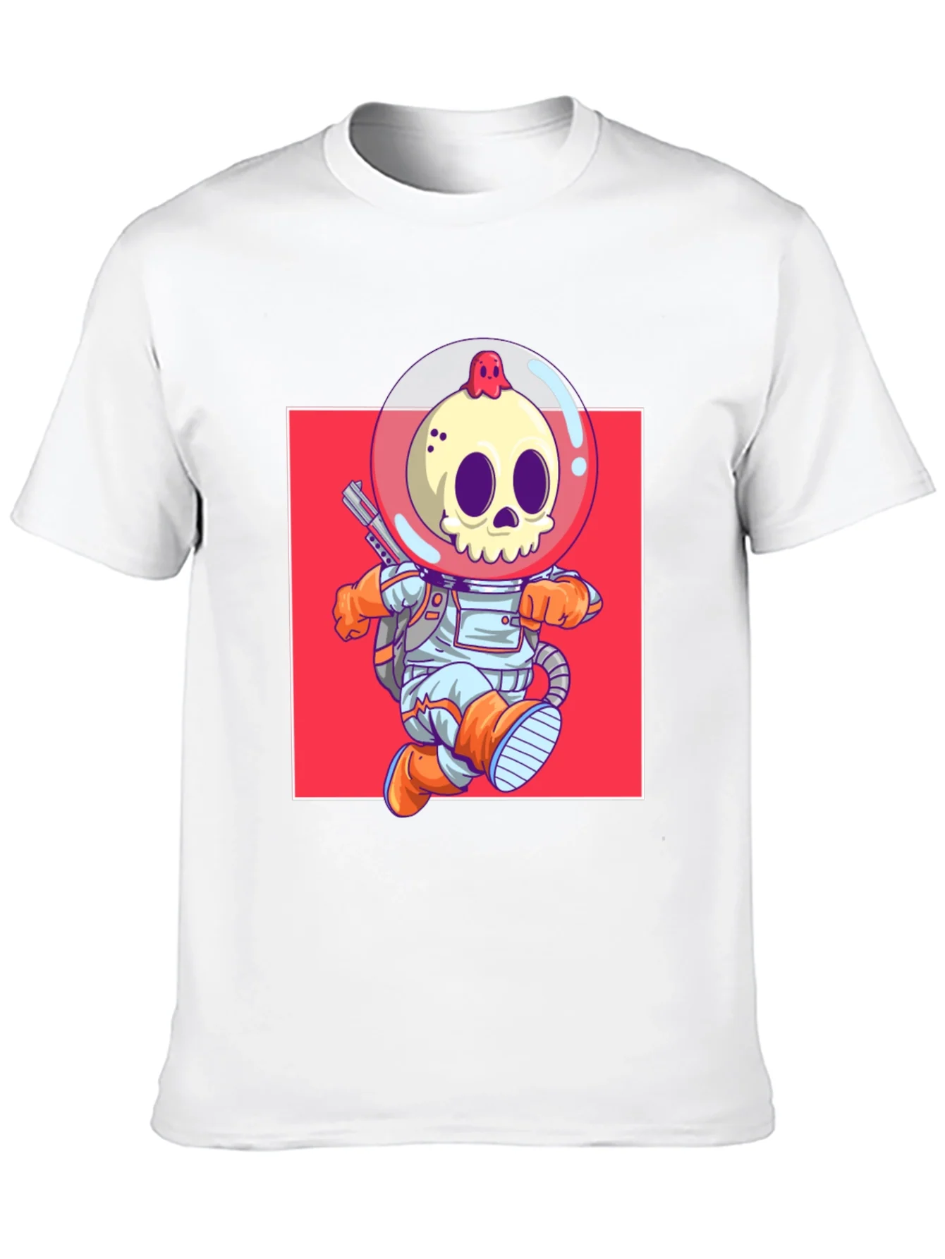Camiseta Negra con Dise?o de Astronauta Esqueleto
