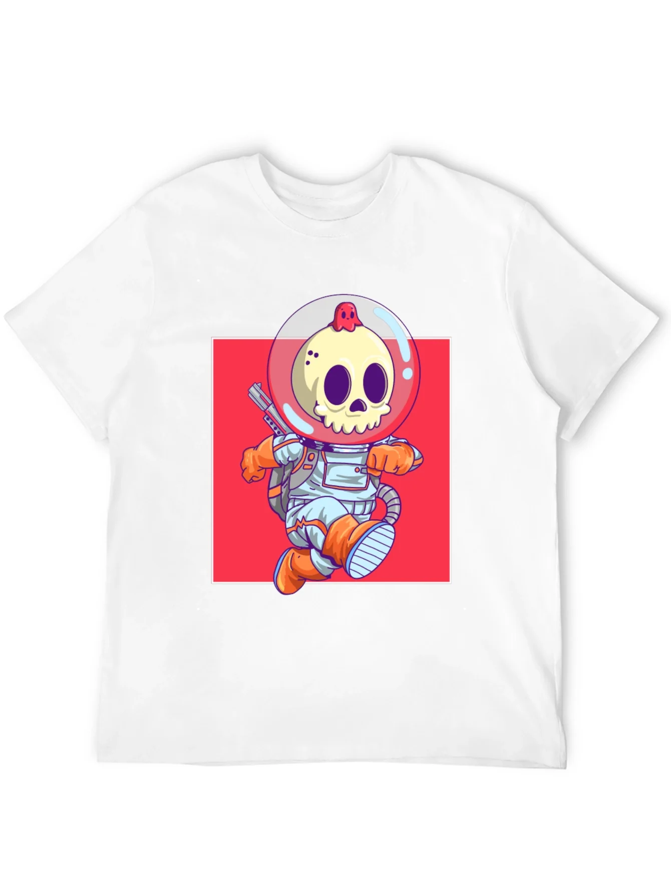 Camiseta Negra con Dise?o de Astronauta Esqueleto