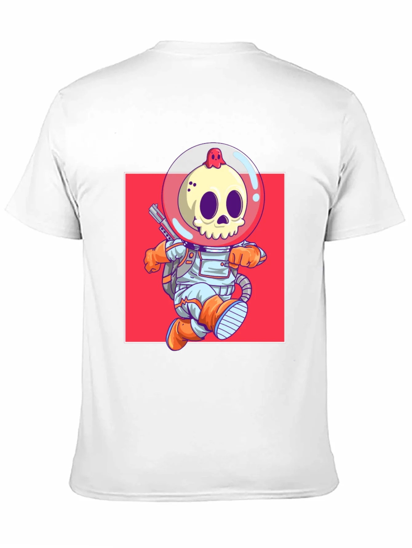 Camiseta Negra con Dise?o de Astronauta Esqueleto