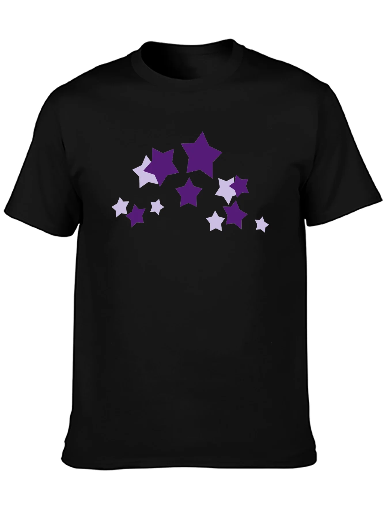 Camiseta Negra con Estrellas P¨²rpuras