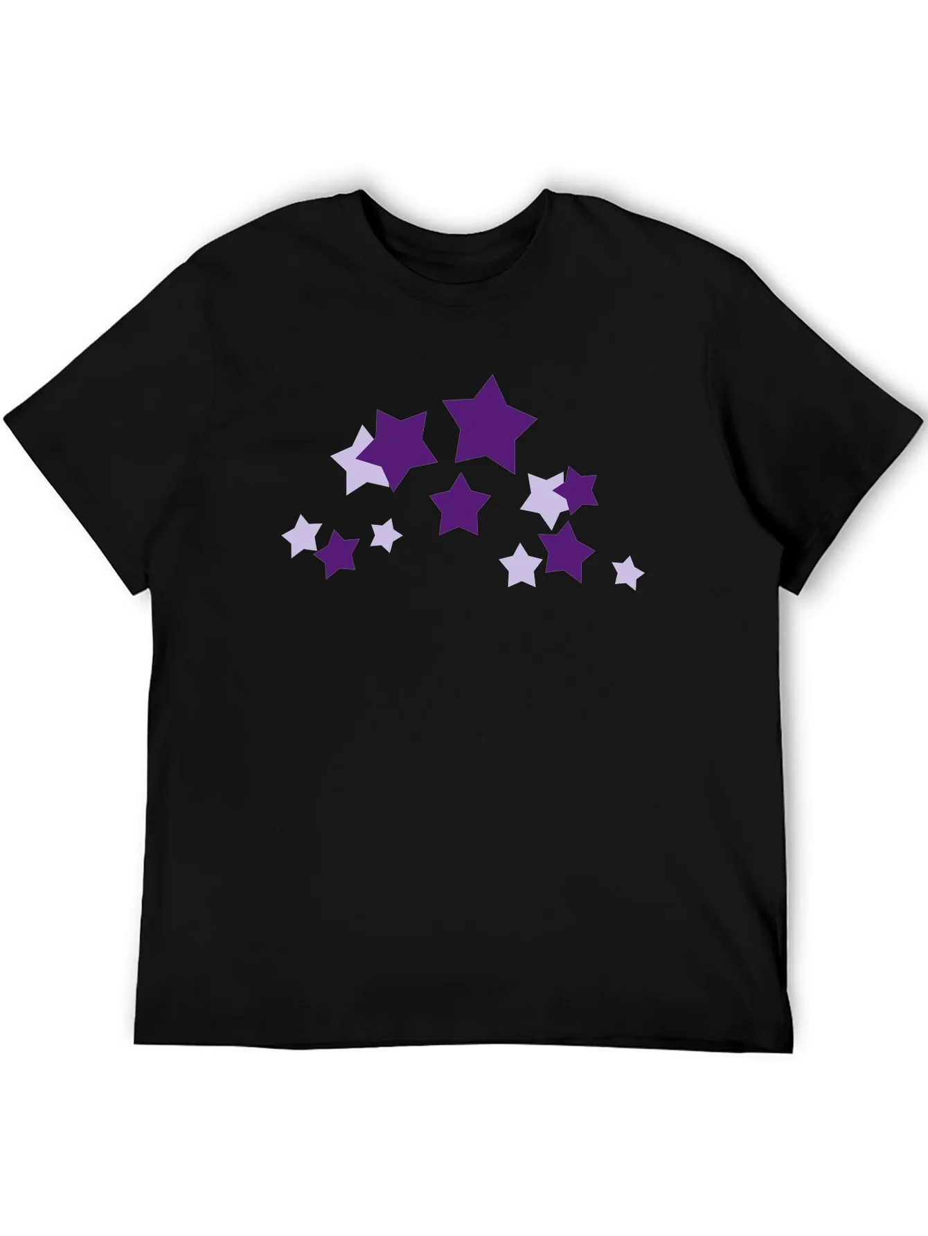 Camiseta Negra con Estrellas P¨²rpuras