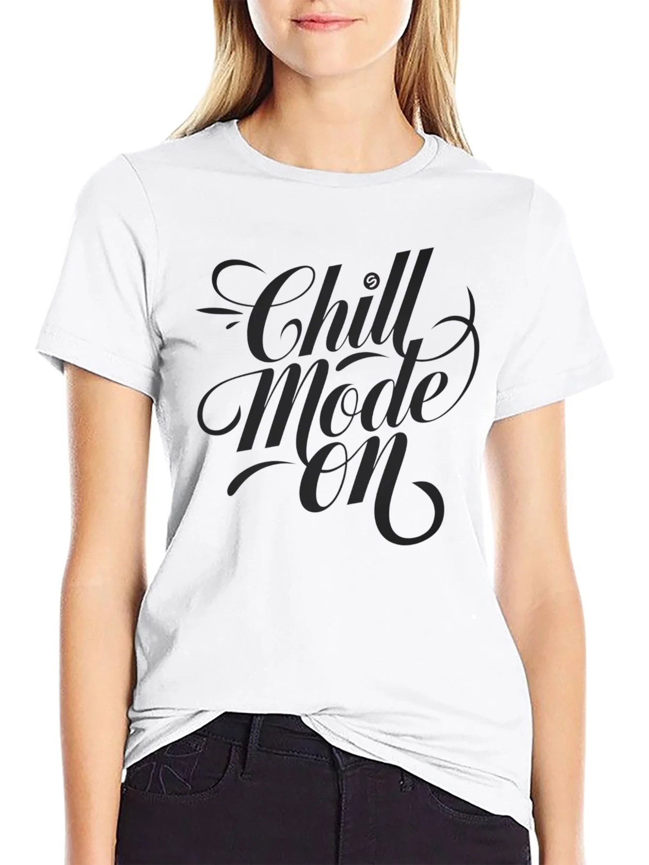 Rebbecca Chill Mode On Graphic Tee - Relaxed Style