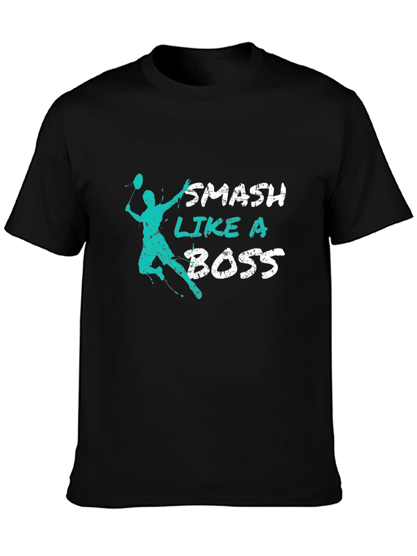 Camiseta Negra Smash Like a Boss para Badminton