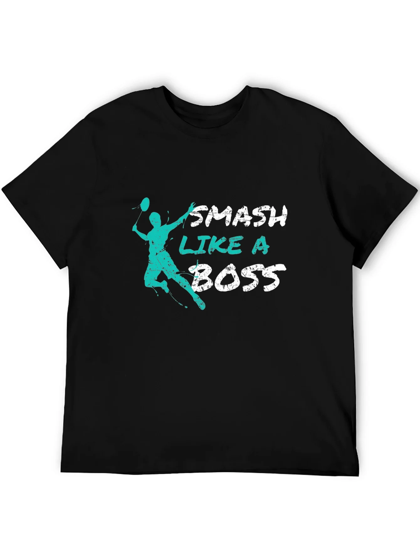 Camiseta Negra Smash Like a Boss para Badminton
