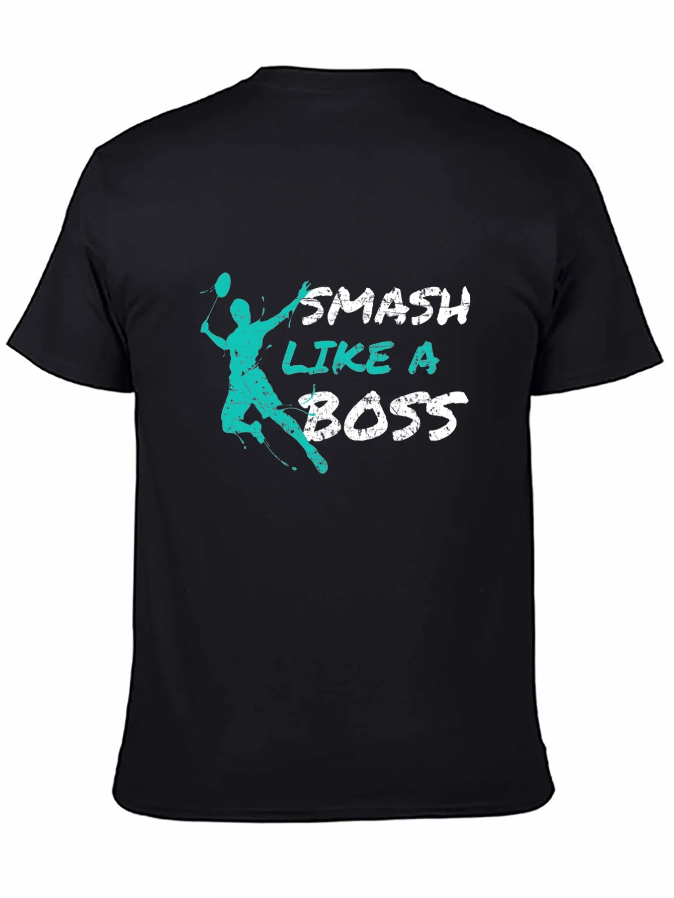 Camiseta Negra Smash Like a Boss para Badminton