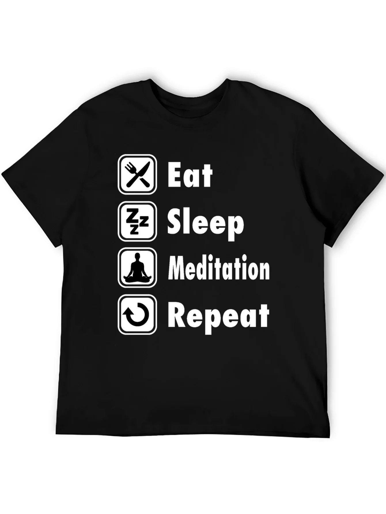 Rebbecca Eat Sleep Meditation Repeat Graphic Tee