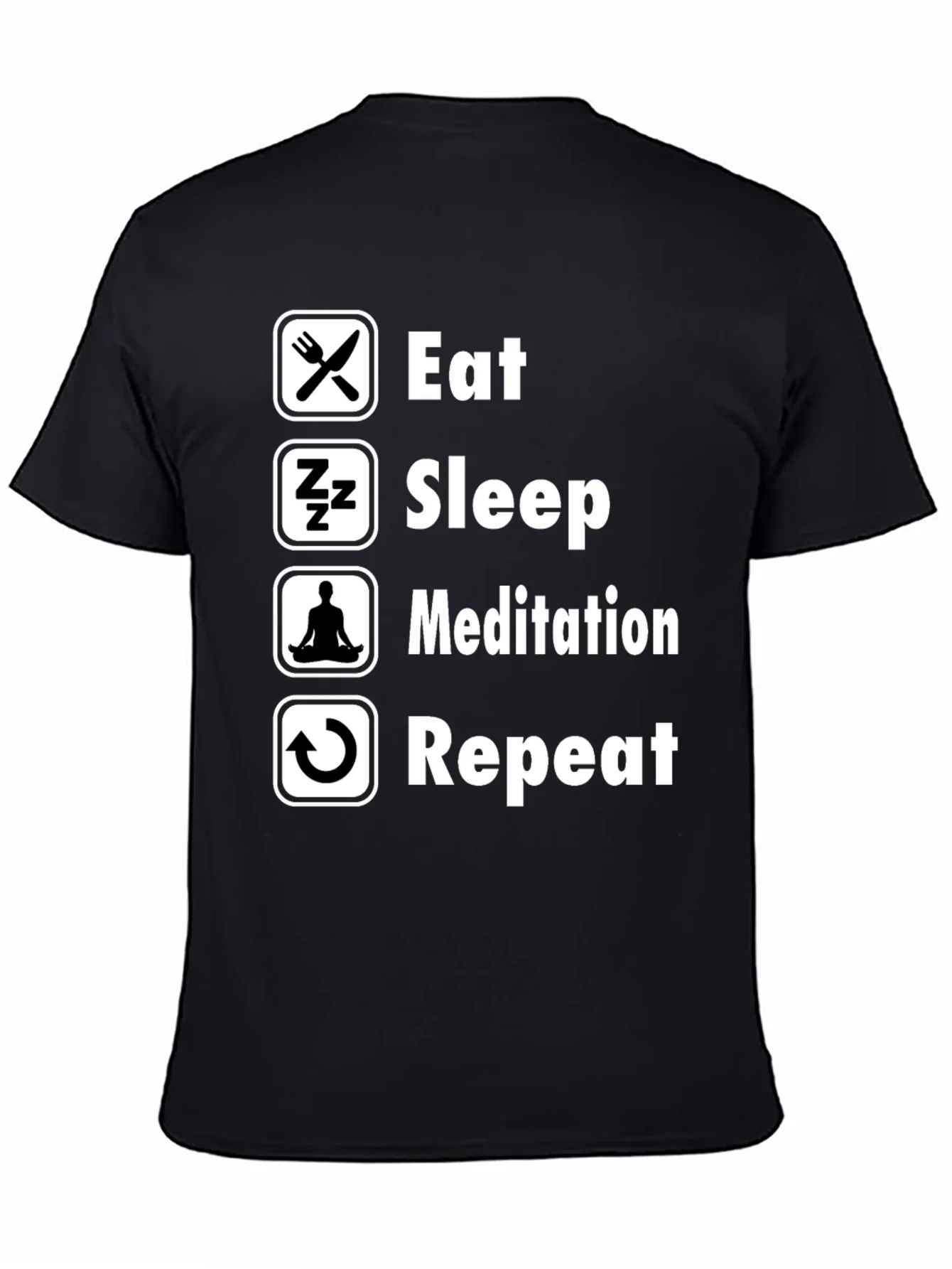Rebbecca Eat Sleep Meditation Repeat Graphic Tee
