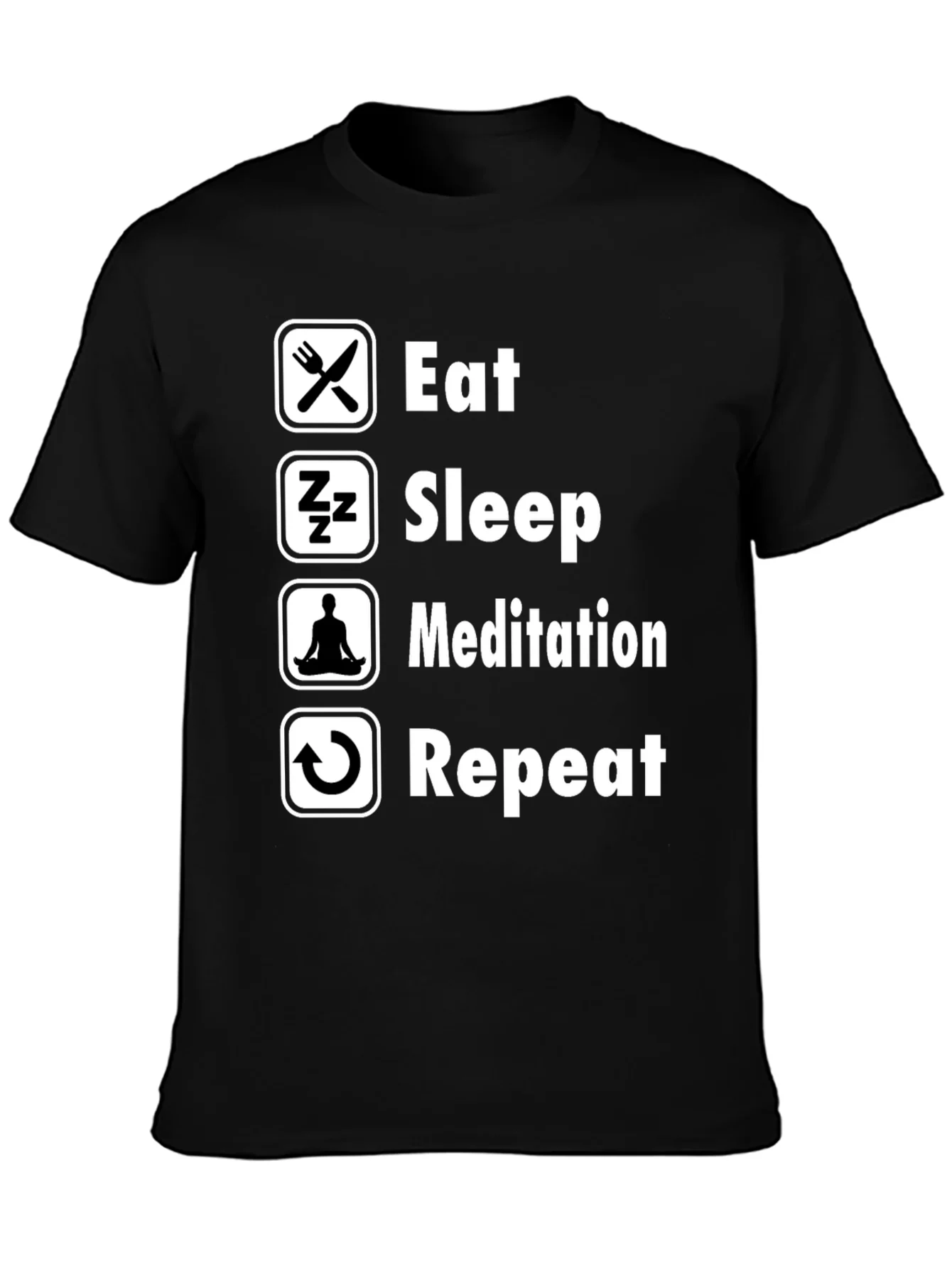 Rebbecca Eat Sleep Meditation Repeat Graphic Tee