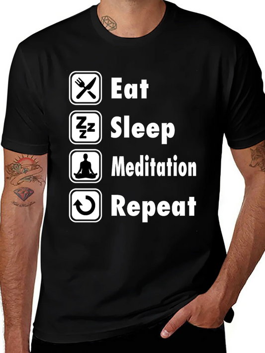 Rebbecca Eat Sleep Meditation Repeat Graphic Tee