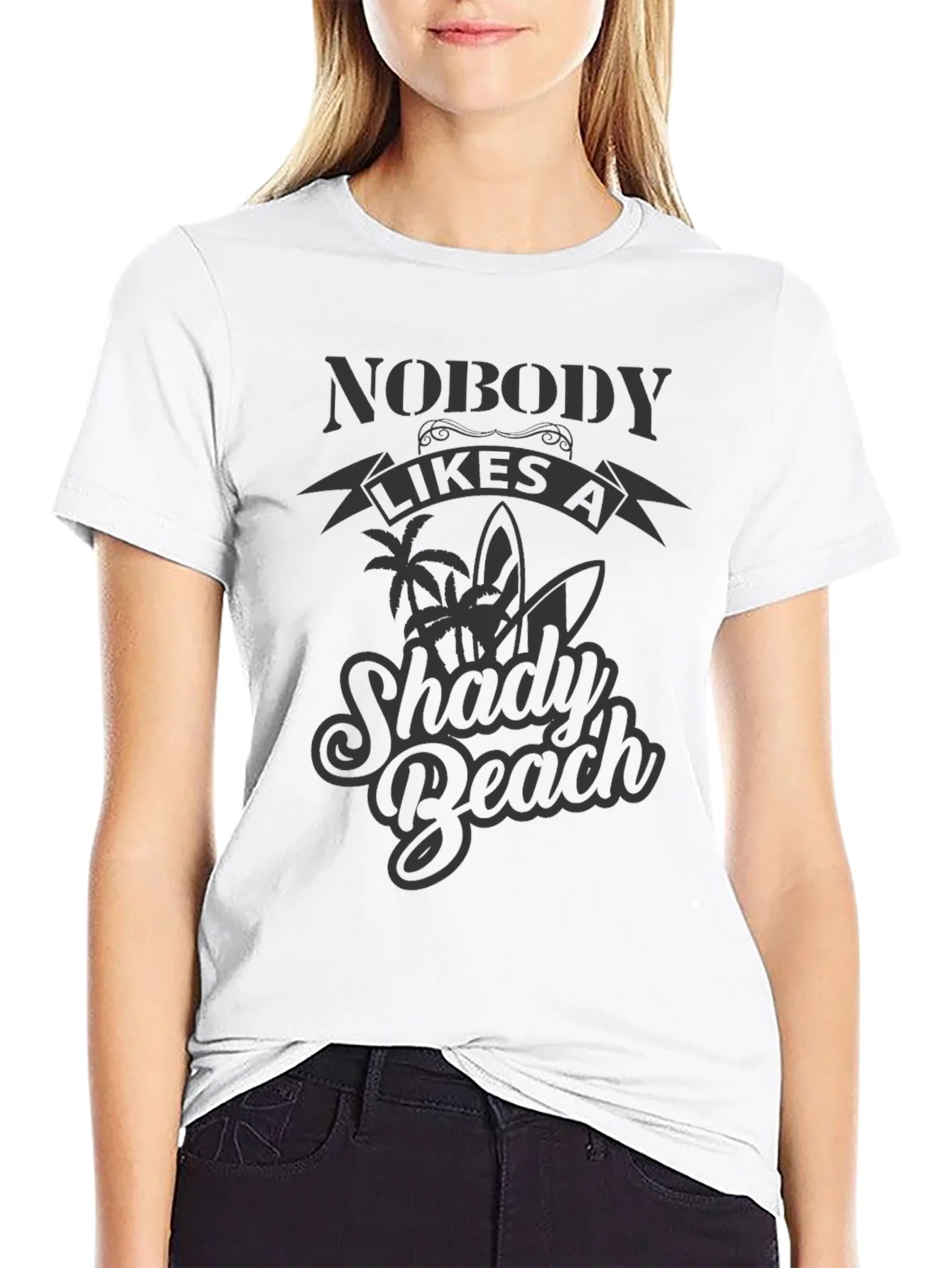 Rebbecca Shady Beach Graphic Tee - Mens Black T-Shirt