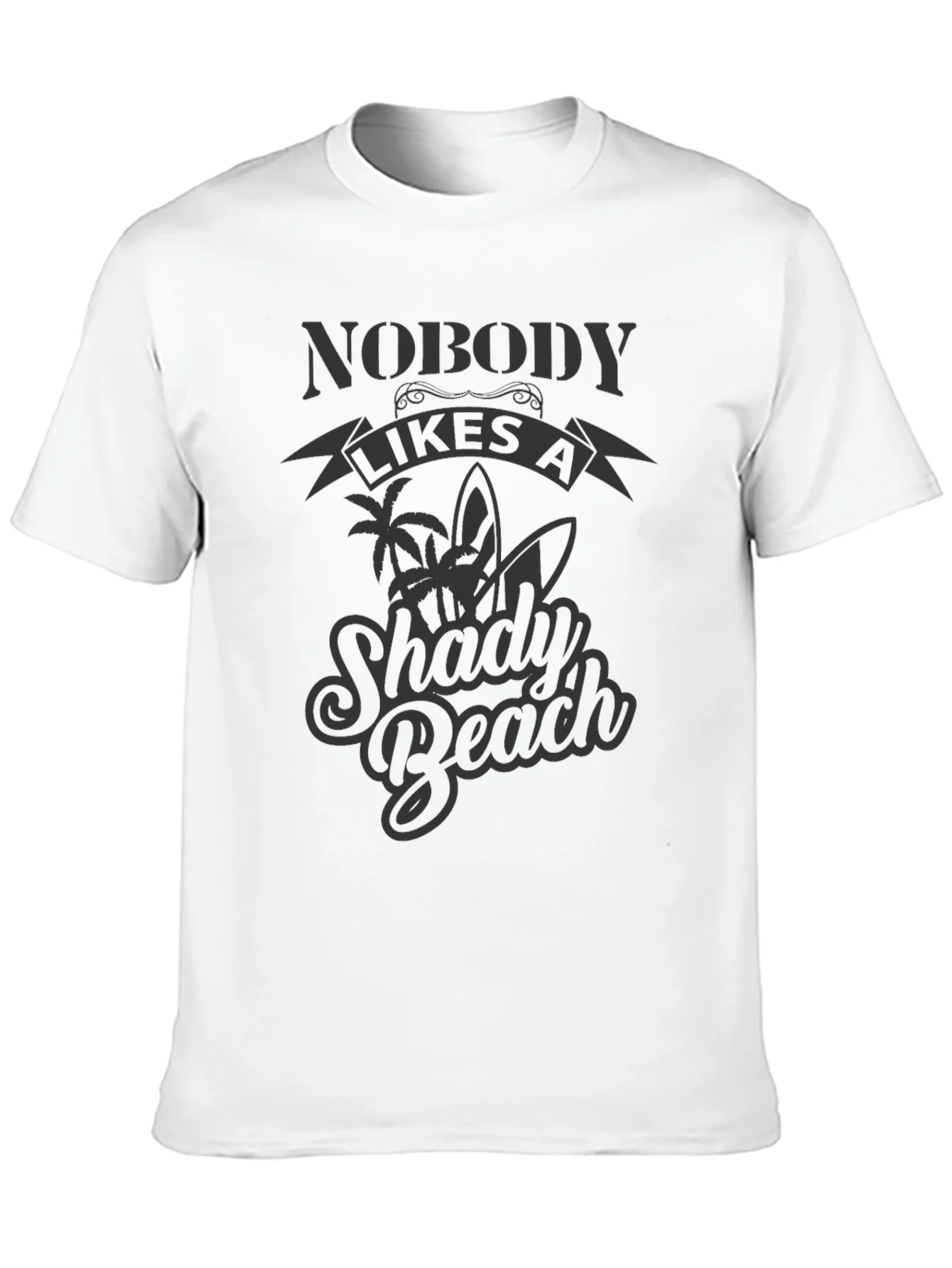 Rebbecca Shady Beach Graphic Tee - Mens Black T-Shirt