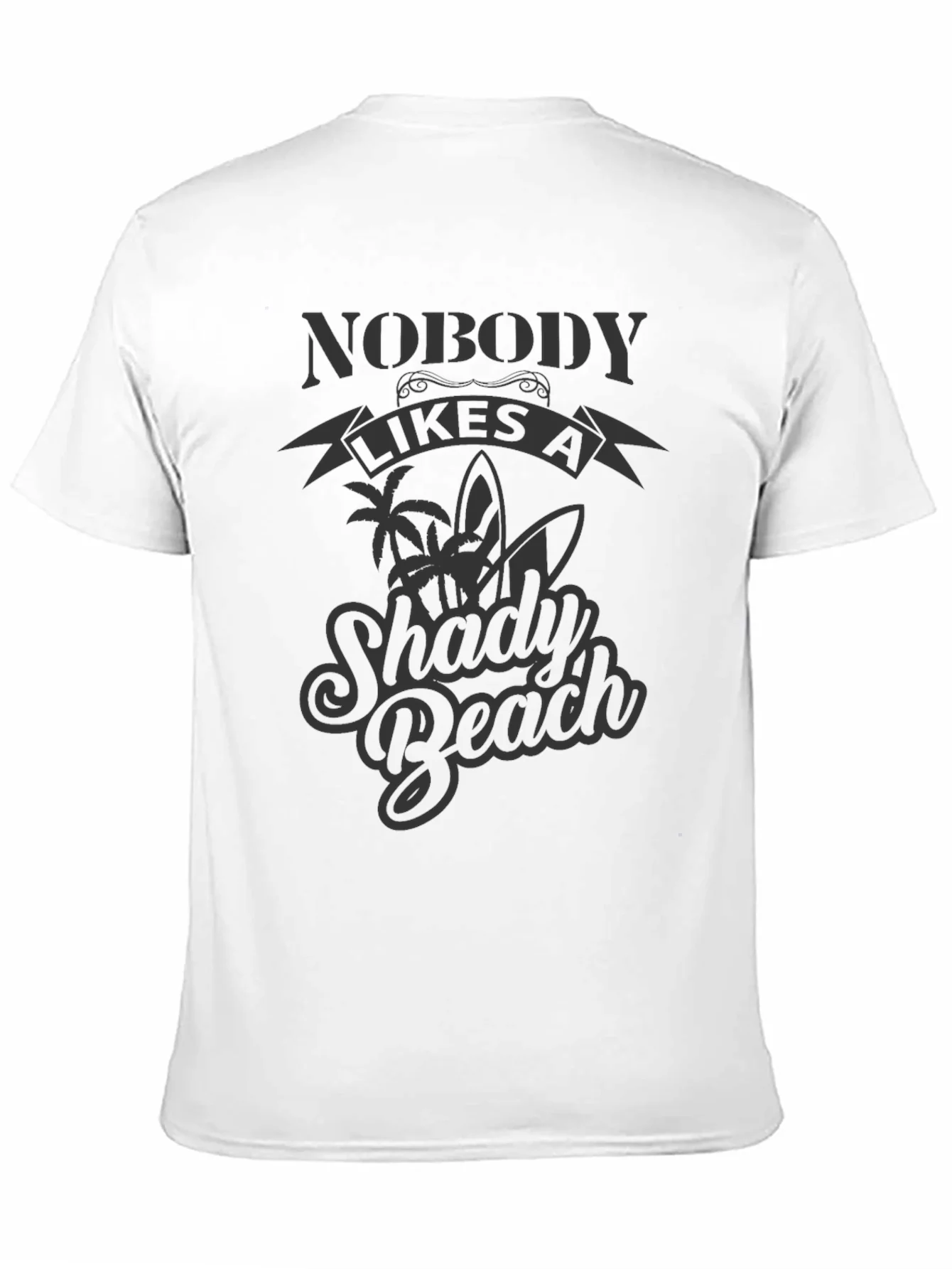 Rebbecca Shady Beach Graphic Tee - Mens Black T-Shirt