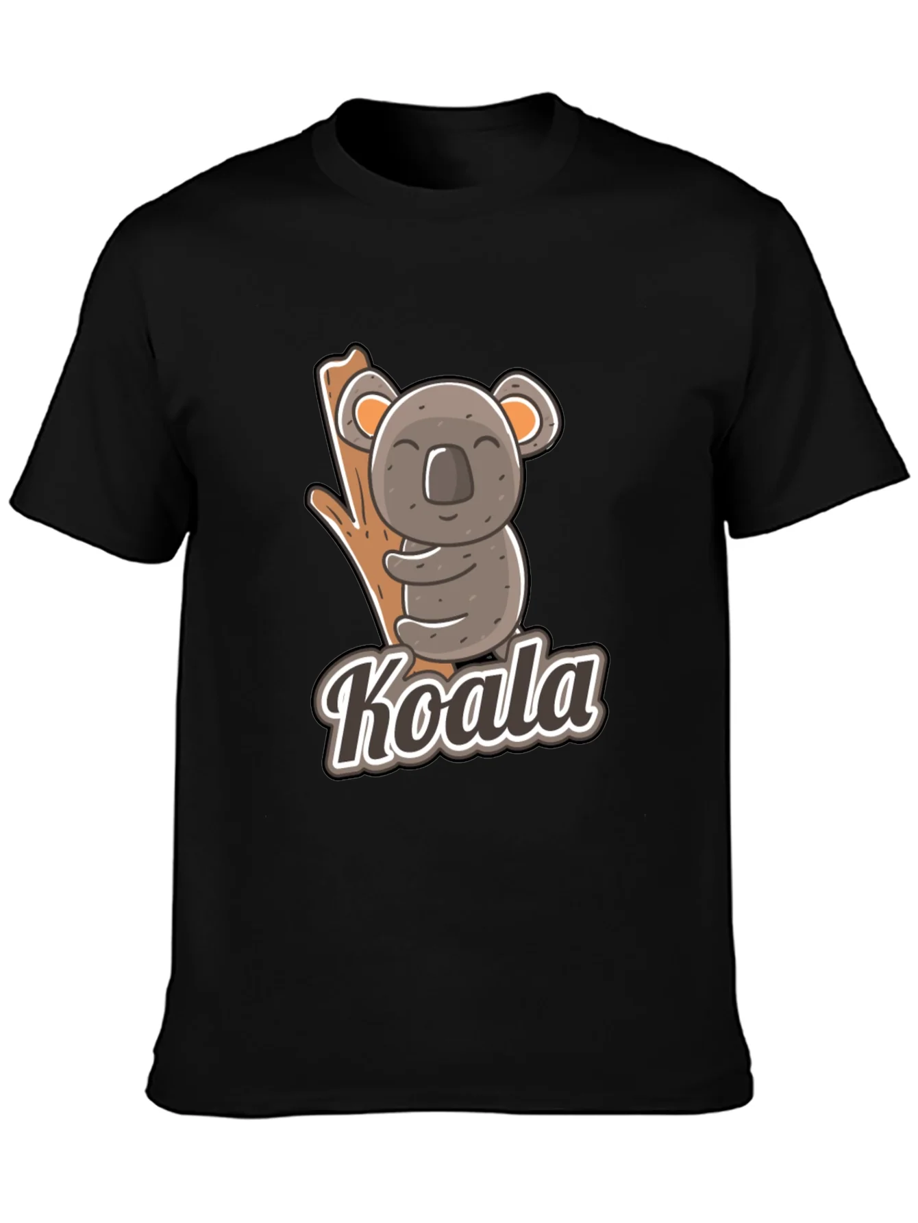 Camiseta Negra con Dise?o de Koala Divertido